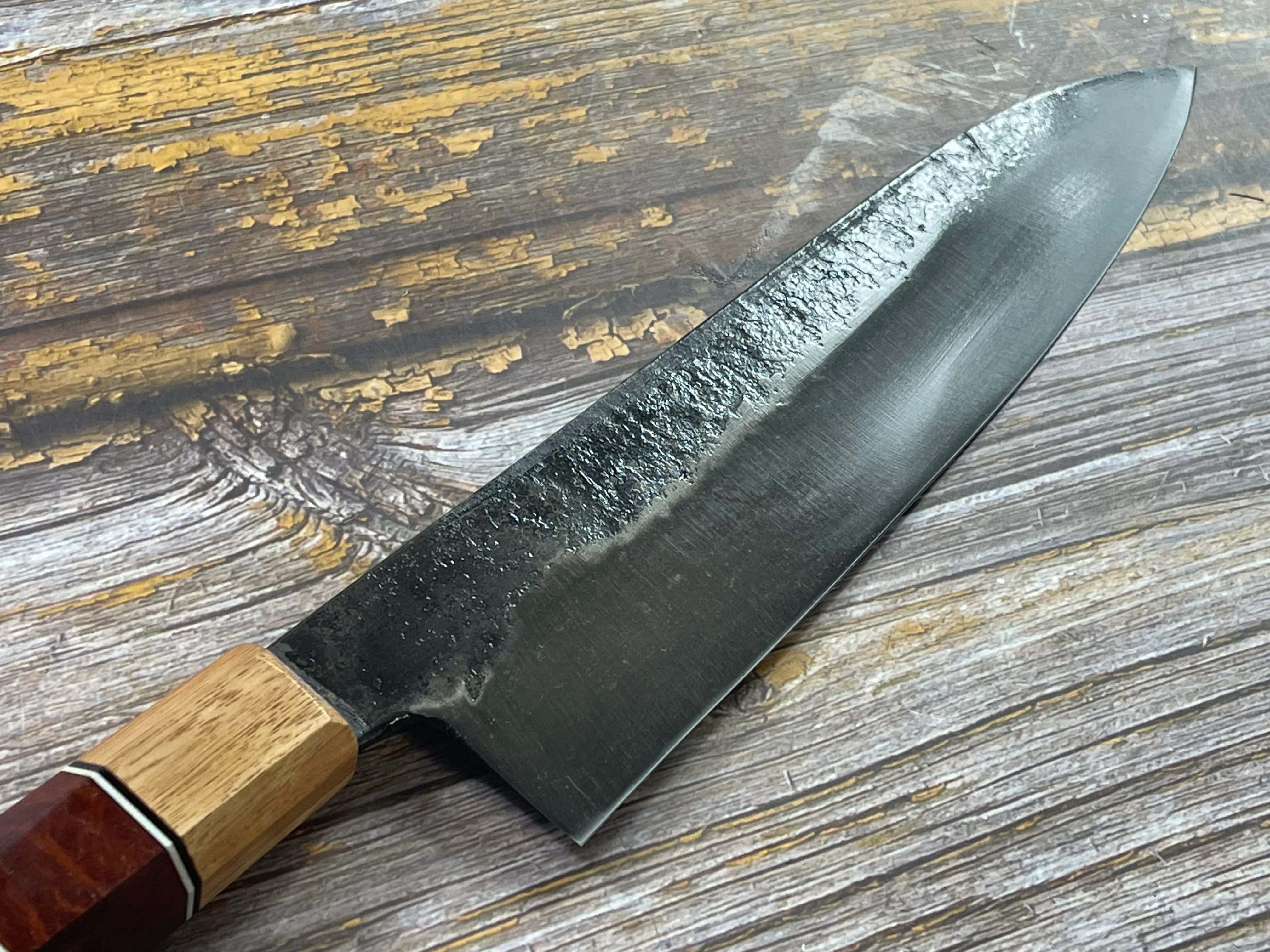 HG Blade Gyuto Knife 210mm Kurouchi Finish 1084 High Carbon Steel (2025) - Image 5
