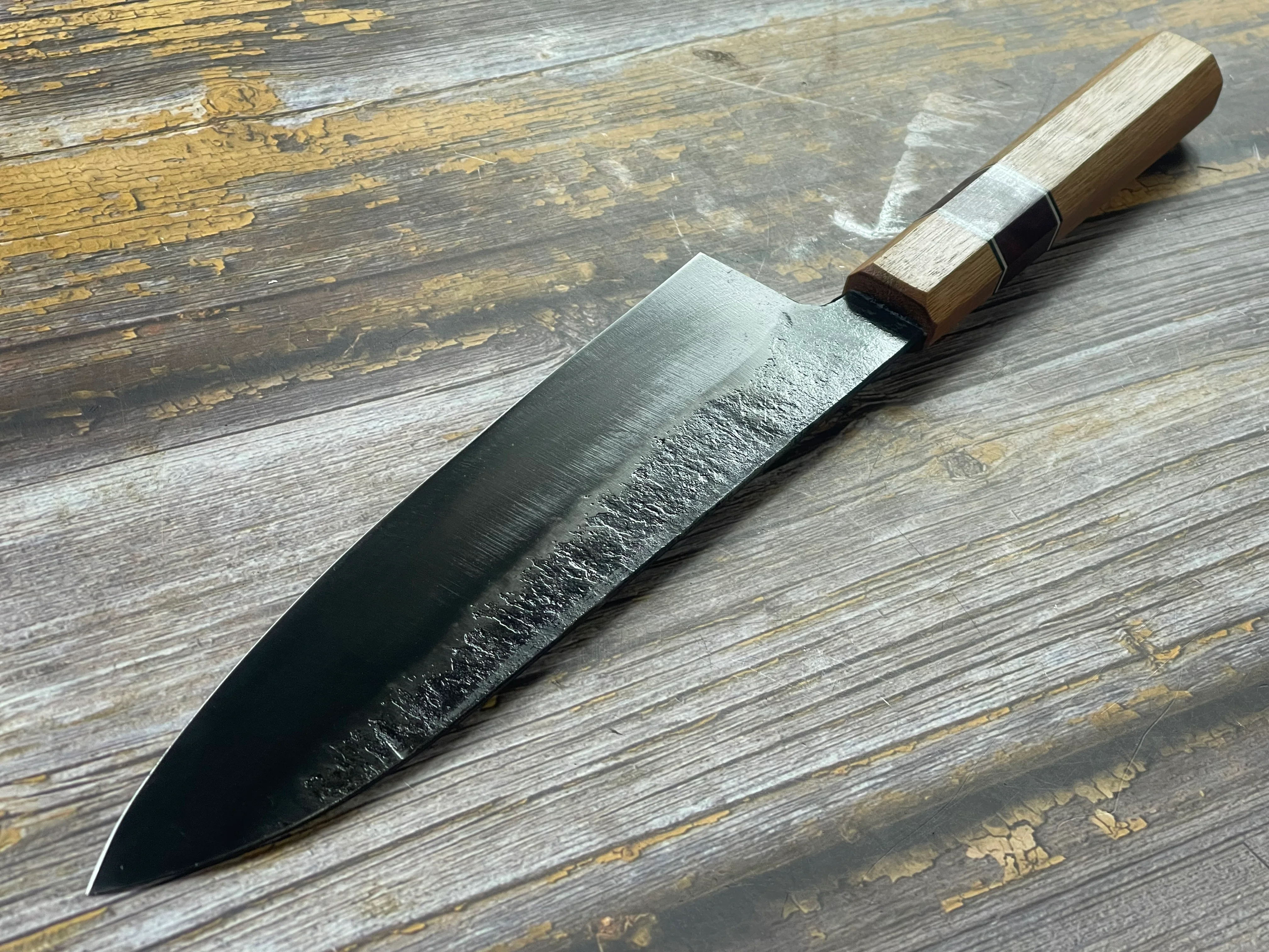 HG Blade Gyuto Knife 210mm Kurouchi Finish 1084 High Carbon Steel (2025) - Image 6