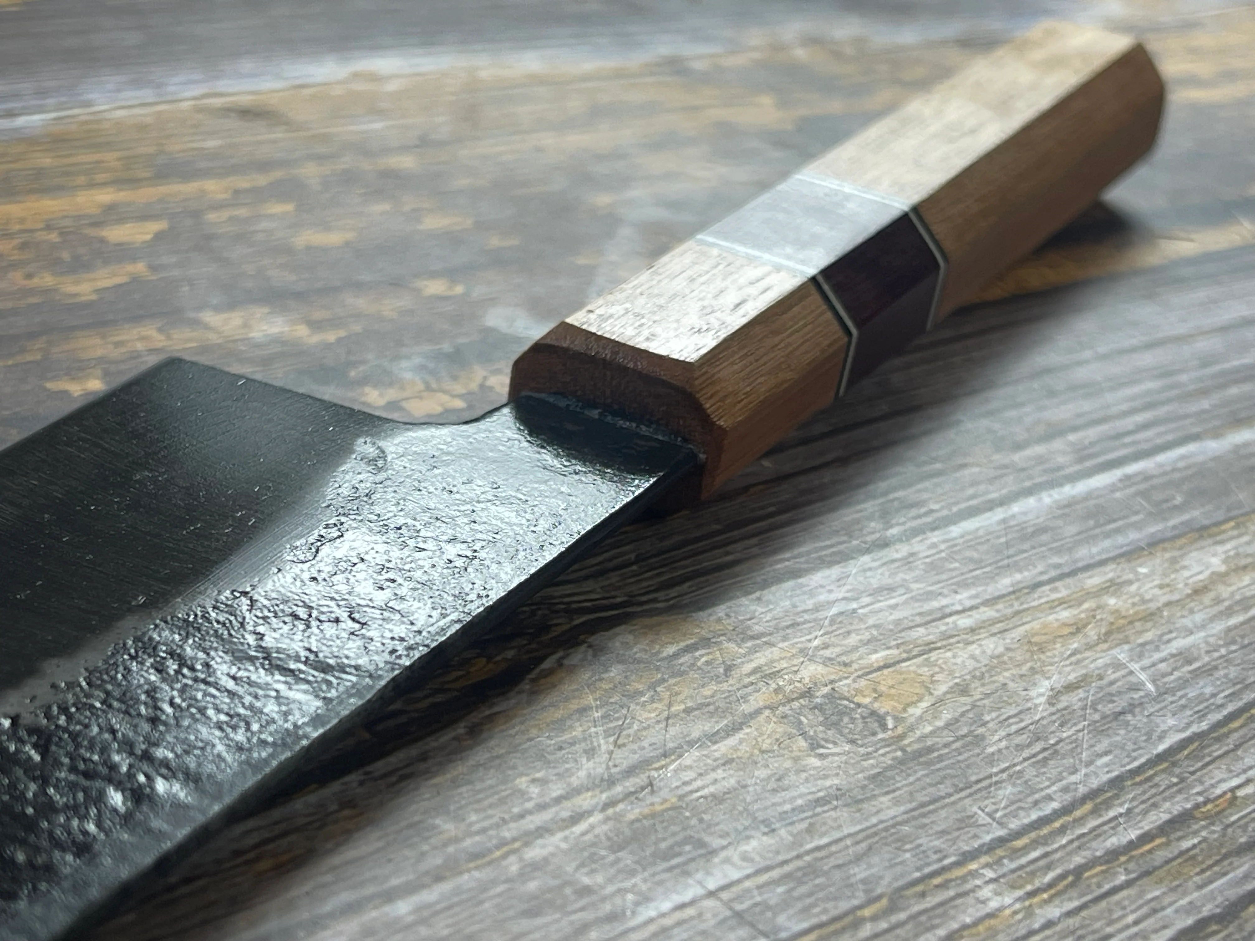HG Blade Gyuto Knife 210mm Kurouchi Finish 1084 High Carbon Steel (2025) - Image 7