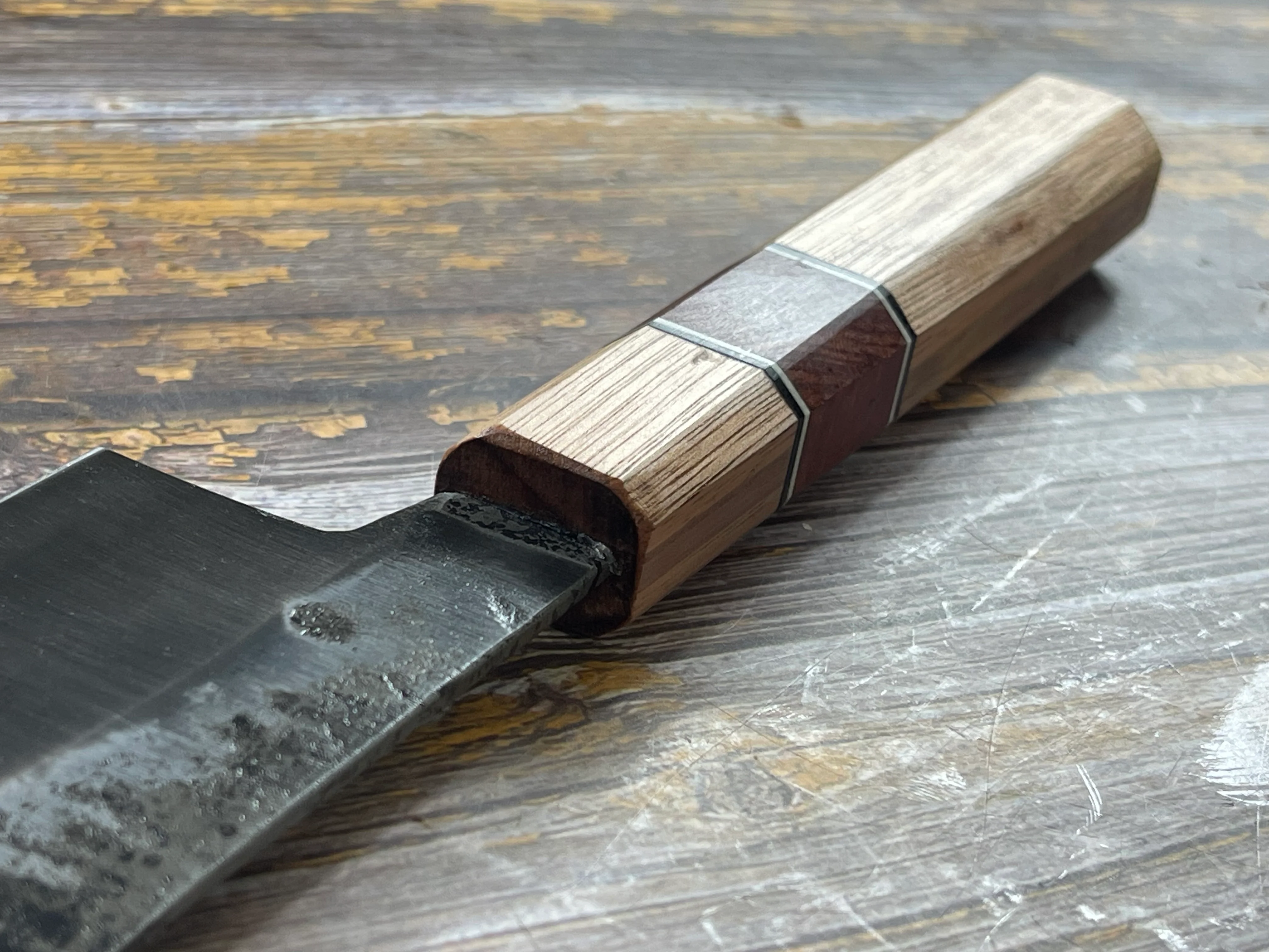 HG Blade Nakiri Knife 180mm Kurouchi Finish 1084 High Carbon Steel (2025) - Image 3