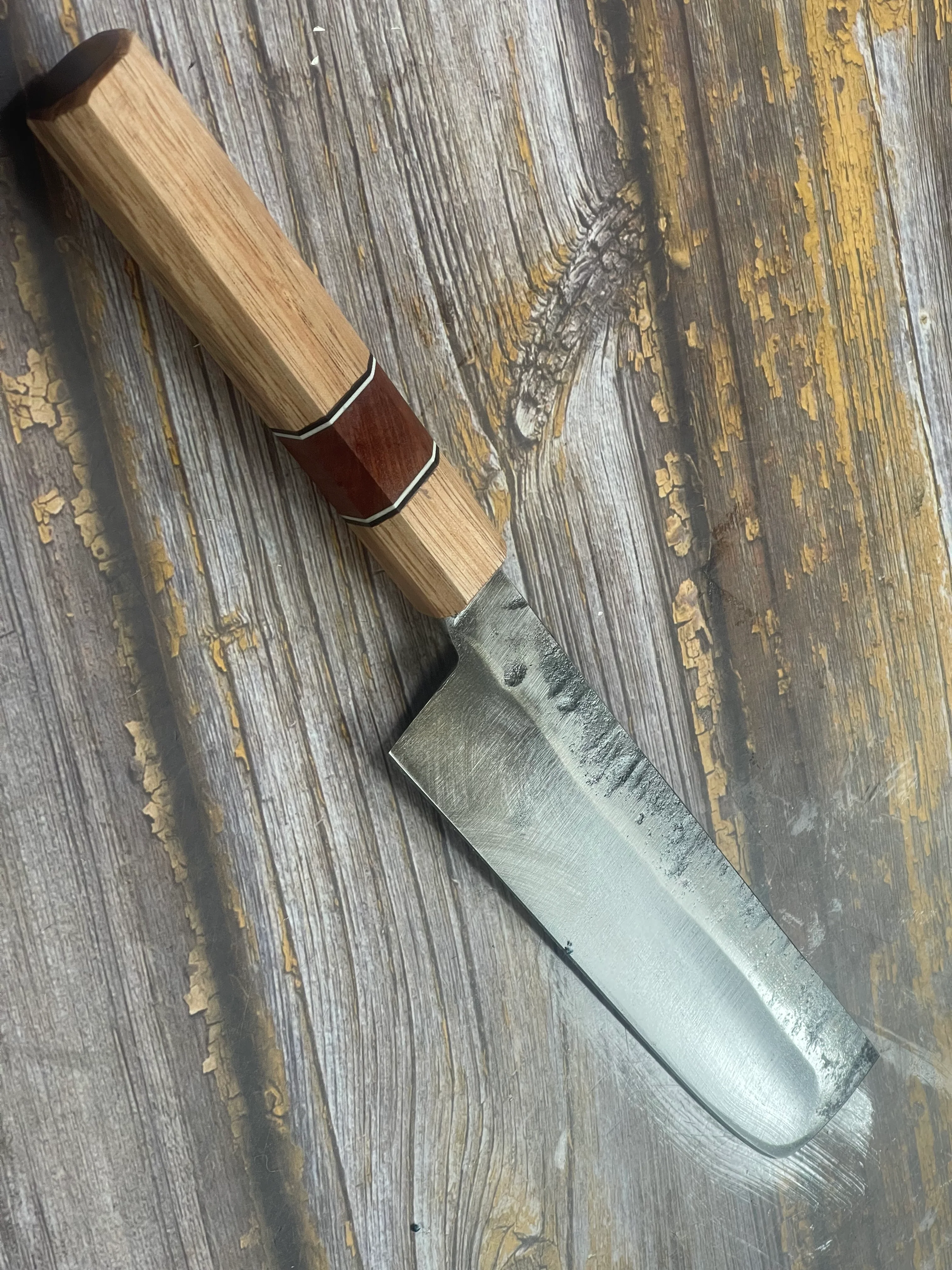 HG Blade Nakiri Knife 180mm Kurouchi Finish 1084 High Carbon Steel (2025) - Image 4