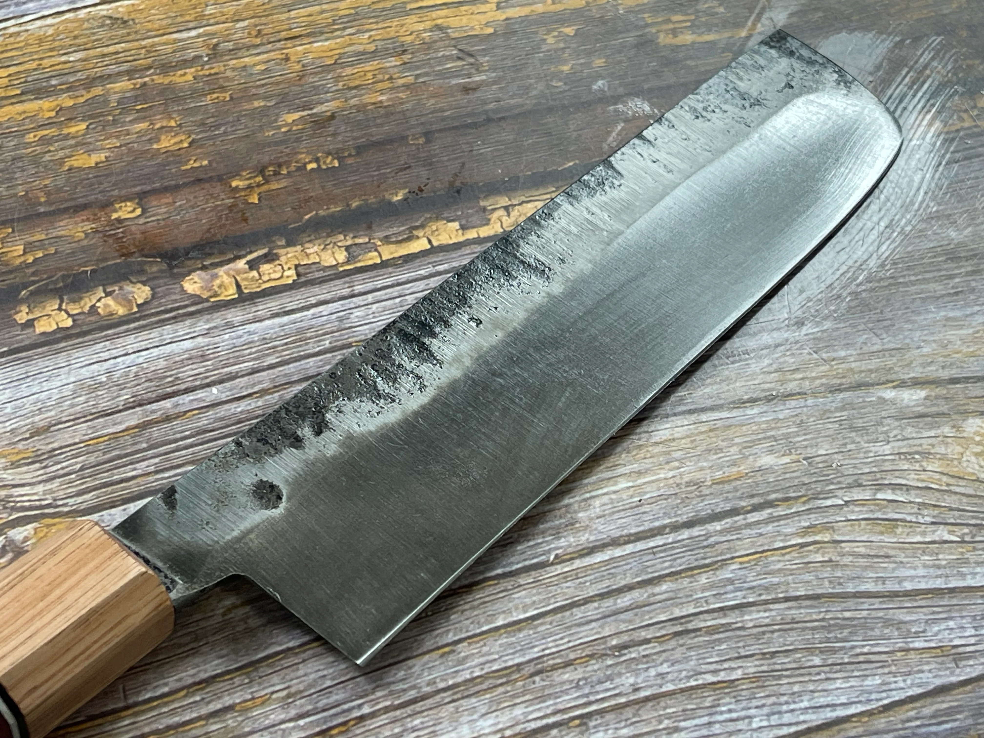 HG Blade Nakiri Knife 180mm Kurouchi Finish 1084 High Carbon Steel (2025) - Image 6