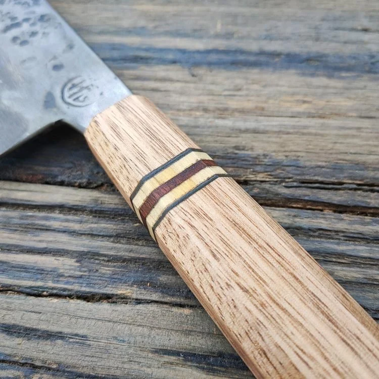 HG Blade Nakiri Knife 180mm Kurouchi Finish 1084 High Carbon Steel - Image 4