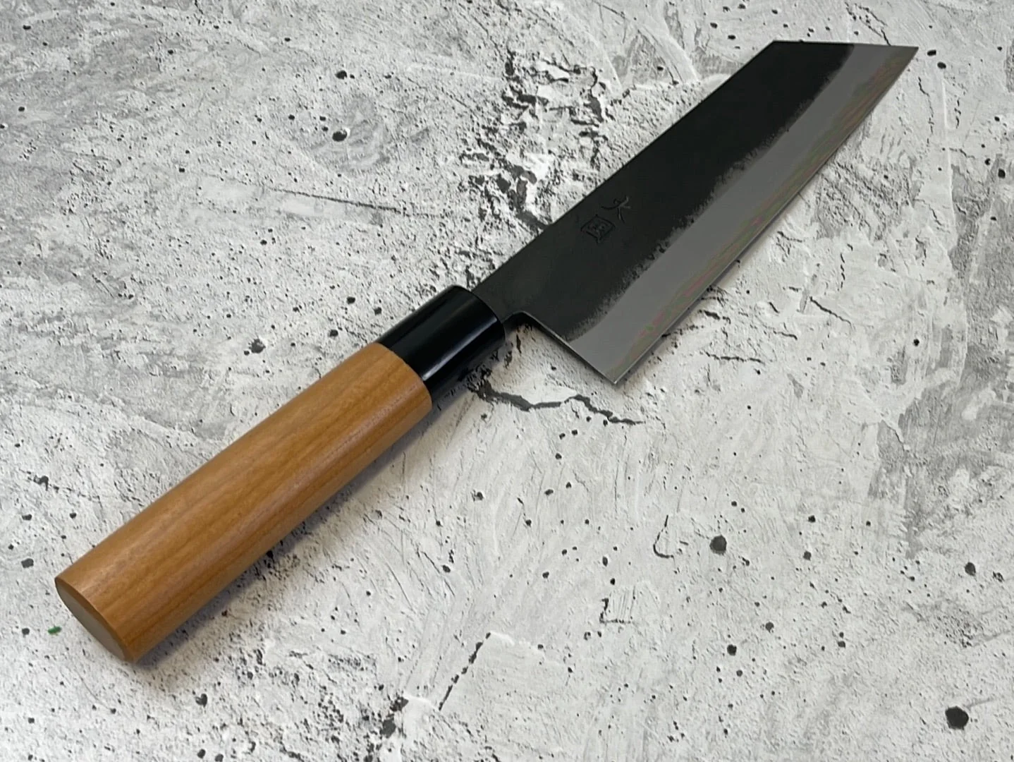 Hinokuni Shirogami #1 Bunka Knife 180mm Cherry Wood Handle - Made in Japan 🇯🇵 - Image 2