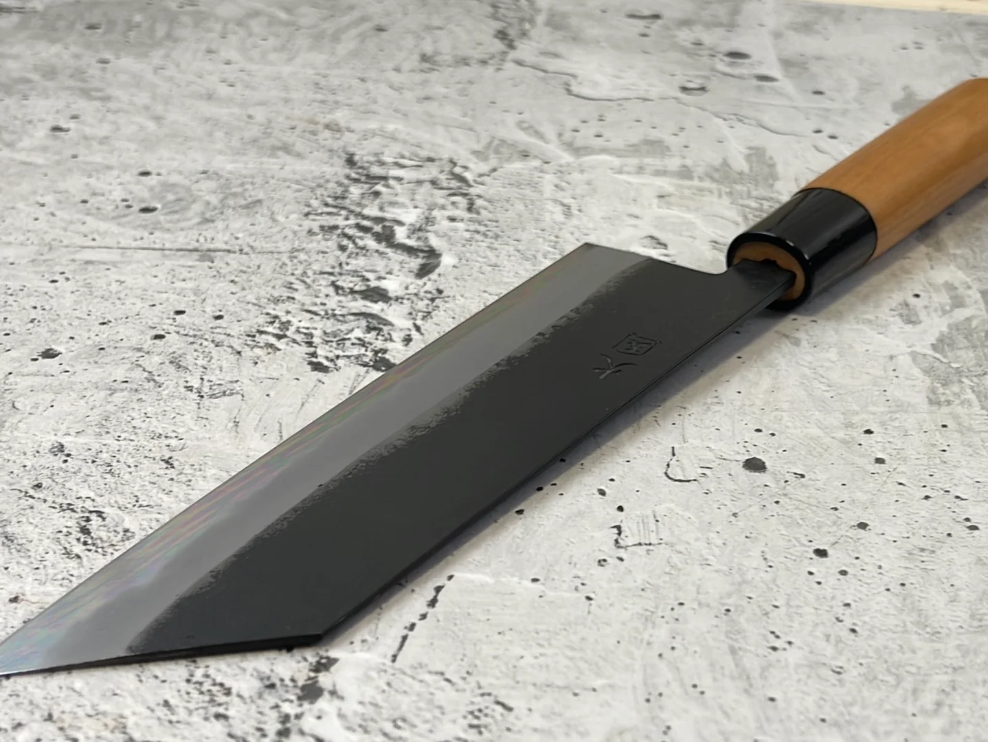 Hinokuni Shirogami #1 Bunka Knife 180mm Cherry Wood Handle - Made in Japan 🇯🇵 - Image 8