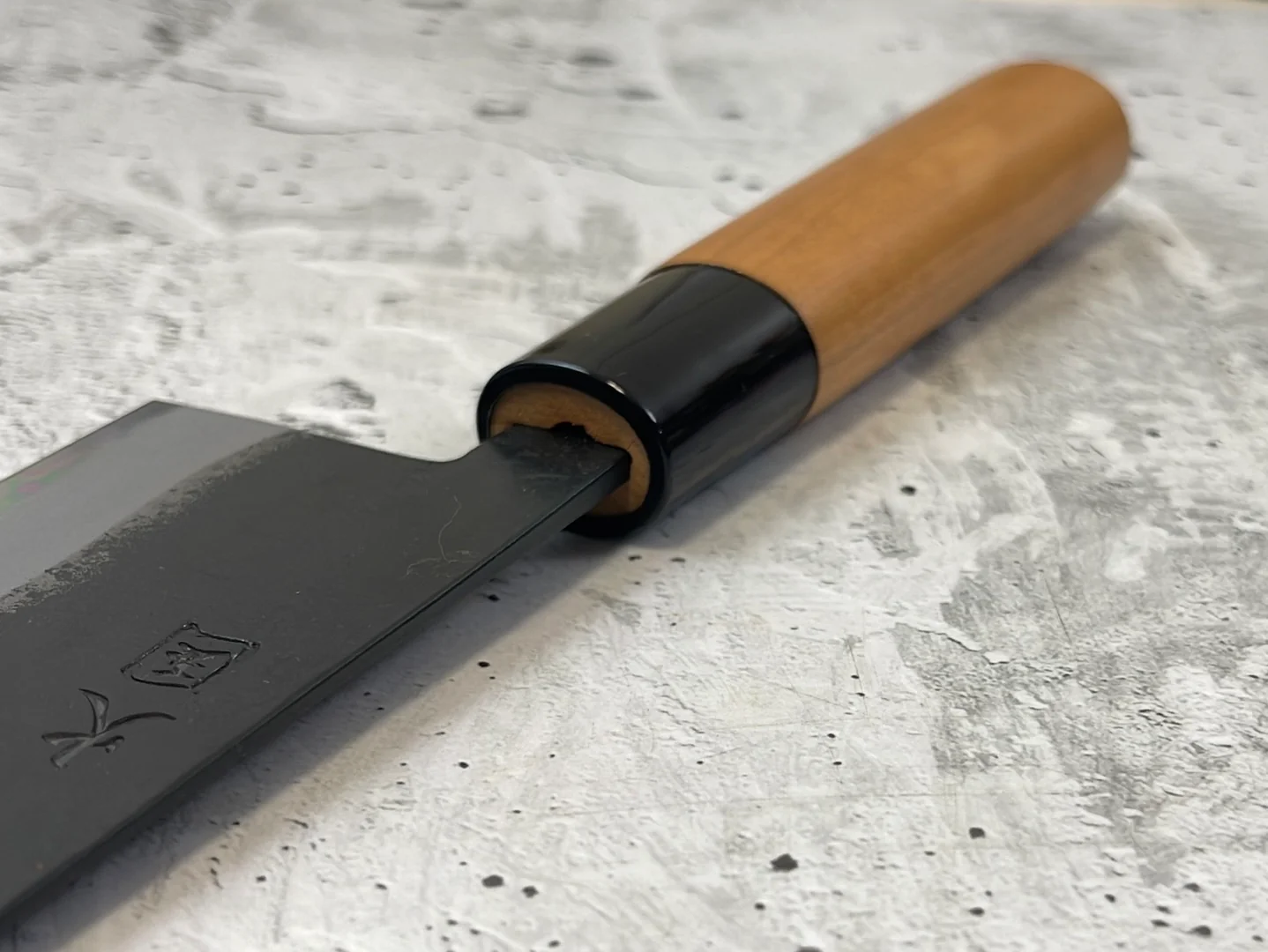 Hinokuni Shirogami #1 Bunka Knife 180mm Cherry Wood Handle - Made in Japan 🇯🇵 - Image 9