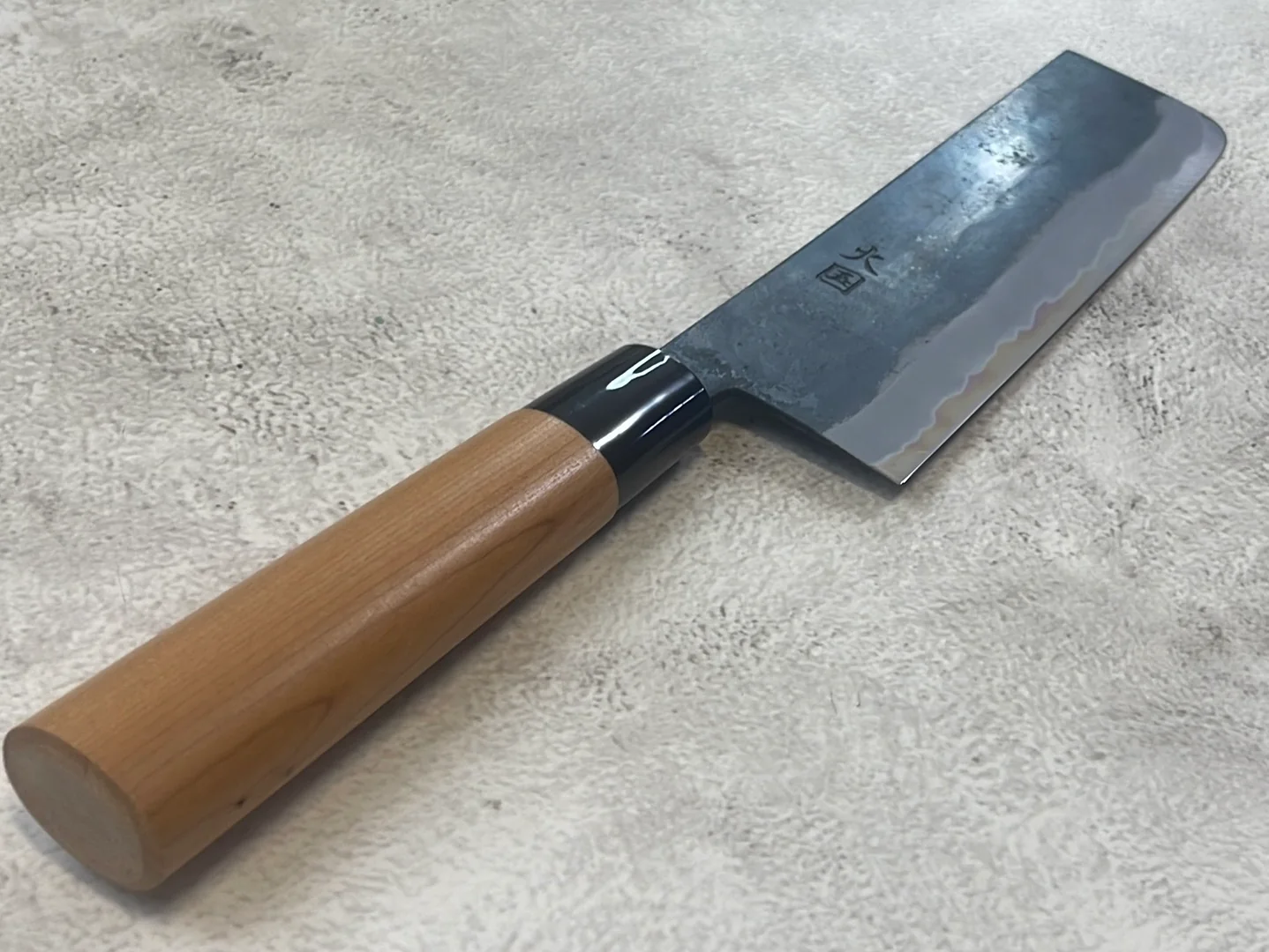 Hinokuni Shirogami #1 Nakiri Knife 180mm Cherry Wood Handle - Made in Japan 🇯🇵 - Image 4