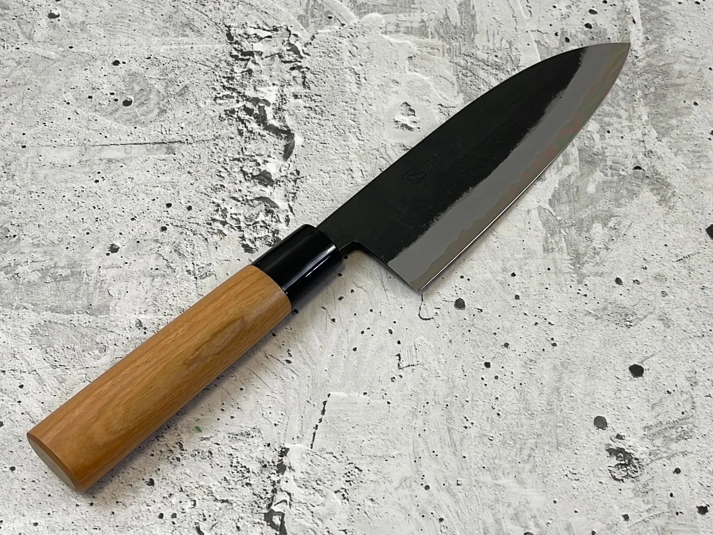 Hinokuni Shirogami #1 Santoku Knife 180mm Cherry Wood Handle - Made in Japan 🇯🇵 - Image 2