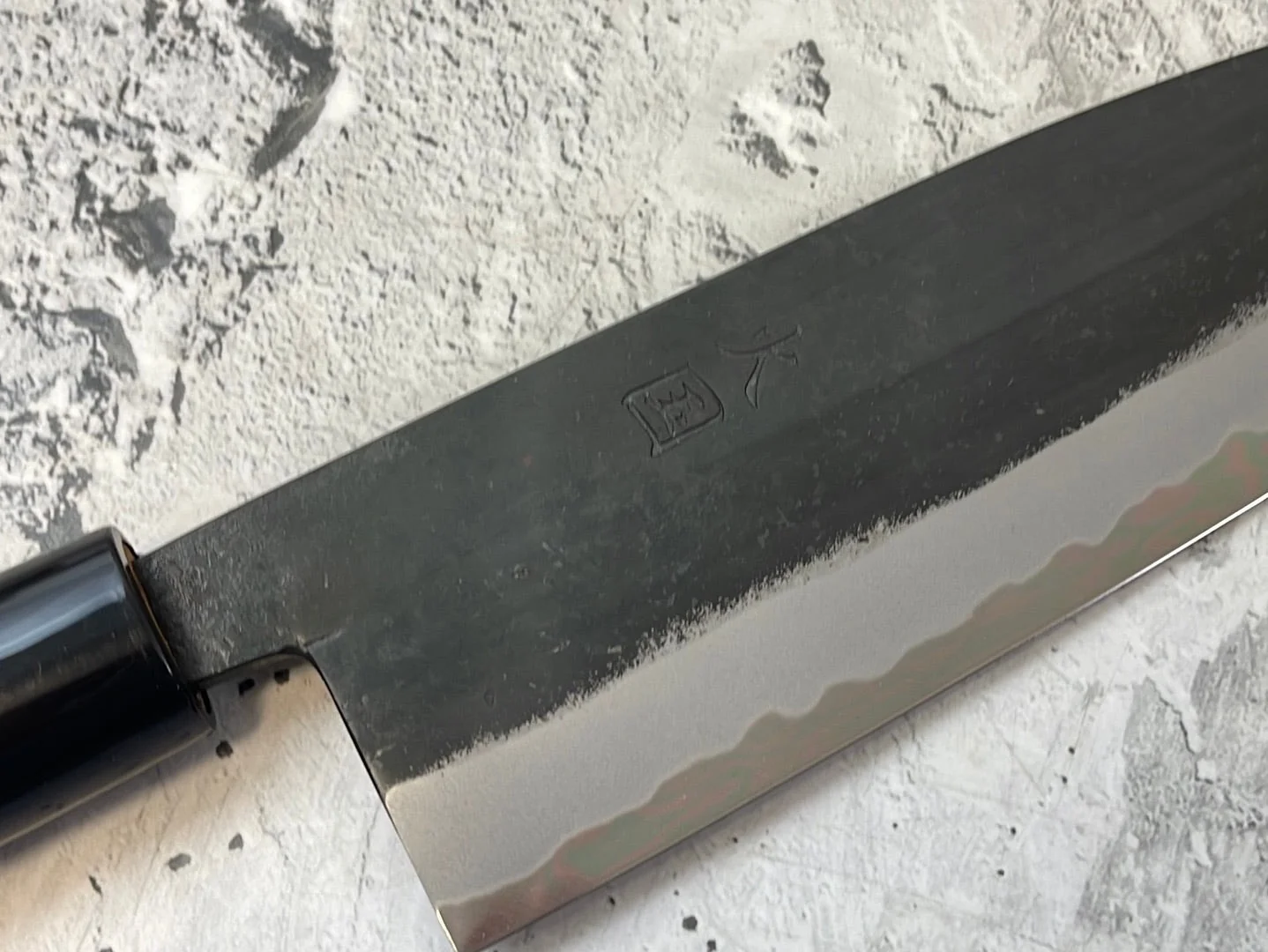 Hinokuni Shirogami #1 Santoku Knife 180mm Cherry Wood Handle - Made in Japan 🇯🇵 - Image 4