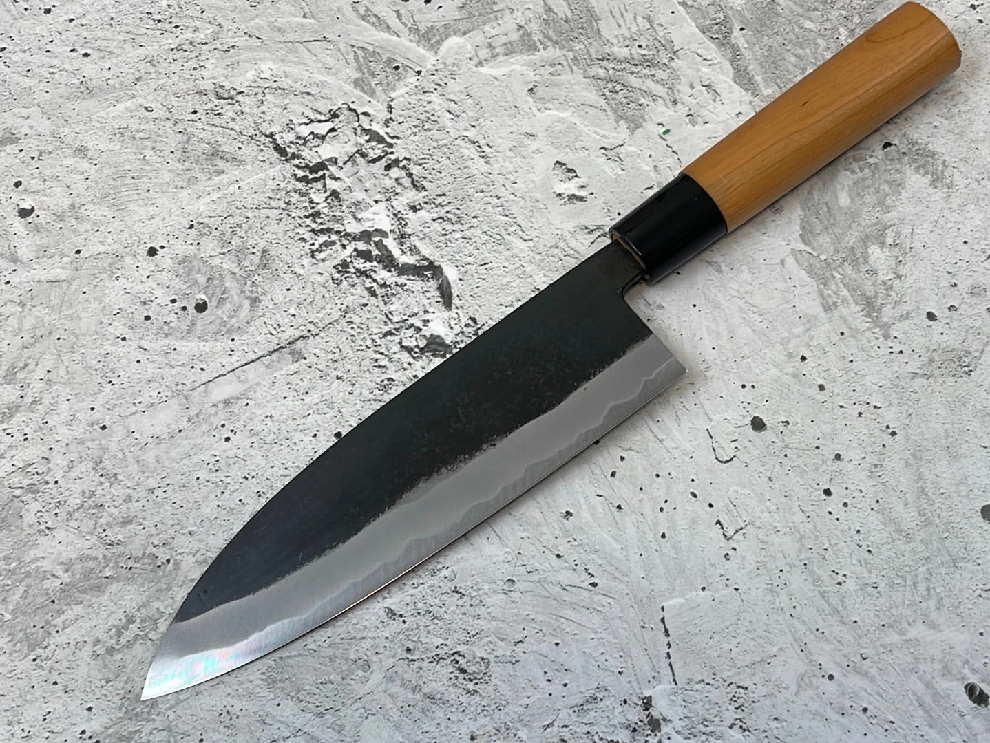 Hinokuni Shirogami #1 Santoku Knife 180mm Cherry Wood Handle - Made in Japan 🇯🇵 - Image 8