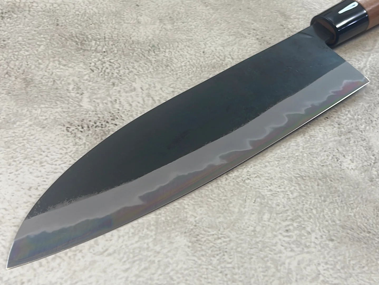Hinokuni Shirogami #1 Santoku Knife 210mm Cherry Wood Handle - Made in Japan 🇯🇵 - Image 11