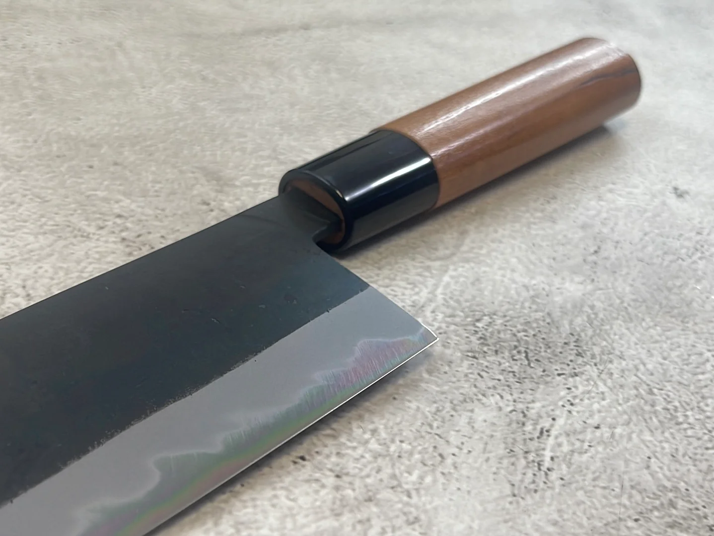 Hinokuni Shirogami #1 Santoku Knife 210mm Cherry Wood Handle - Made in Japan 🇯🇵 - Image 12