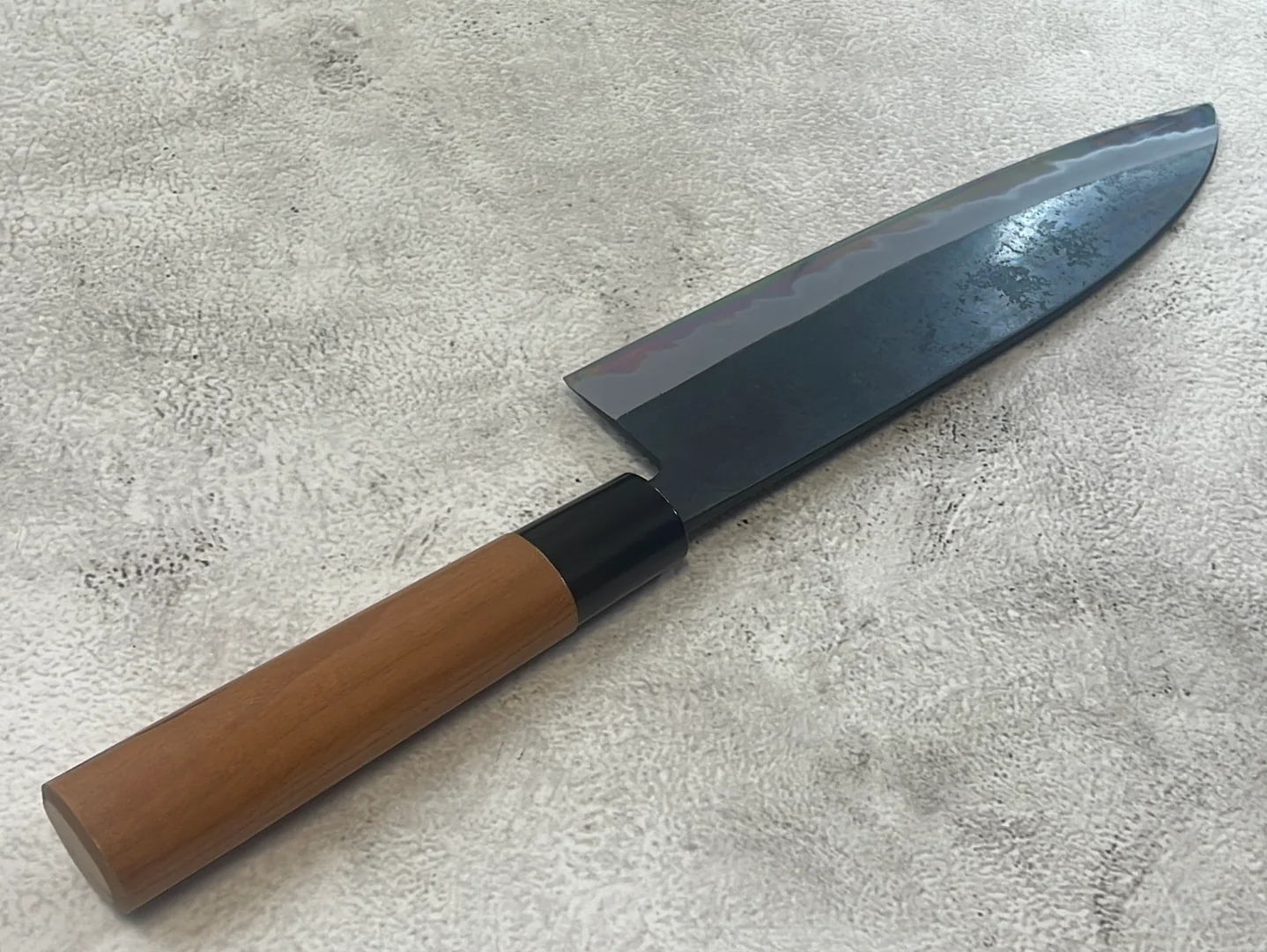 Hinokuni Shirogami #1 Santoku Knife 210mm Cherry Wood Handle - Made in Japan 🇯🇵 - Image 13