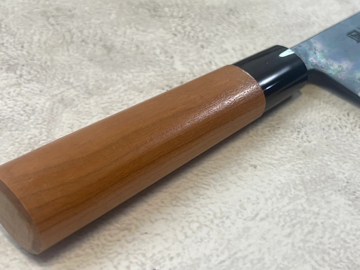 Hinokuni Shirogami #1 Santoku Knife 210mm Cherry Wood Handle - Made in Japan 🇯🇵 - Image 5