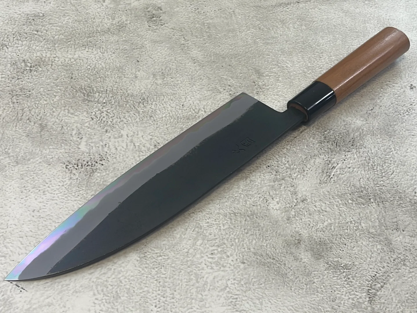 Hinokuni Shirogami #1 Santoku Knife 210mm Cherry Wood Handle - Made in Japan 🇯🇵 - Image 8