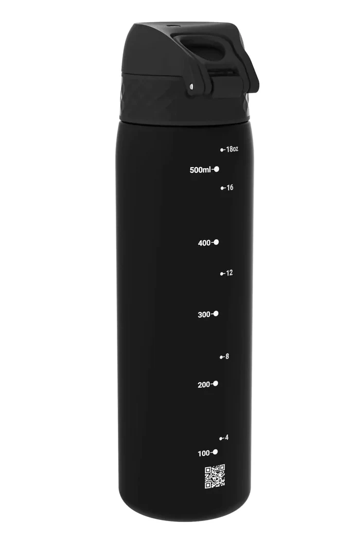 Ion8 Recyclon Plastic Water Bottle 500ml Black - Image 4
