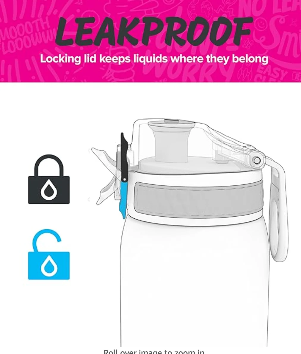 Ion8 Slim Plastic Water Bottle 500ml Pink - Image 3