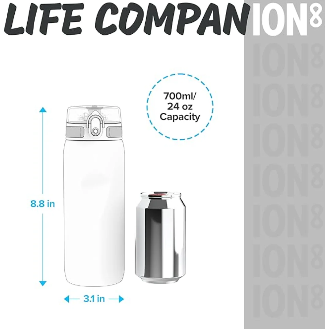 Ion8 Tour Plastic Water Bottle 750ml Black - Image 3