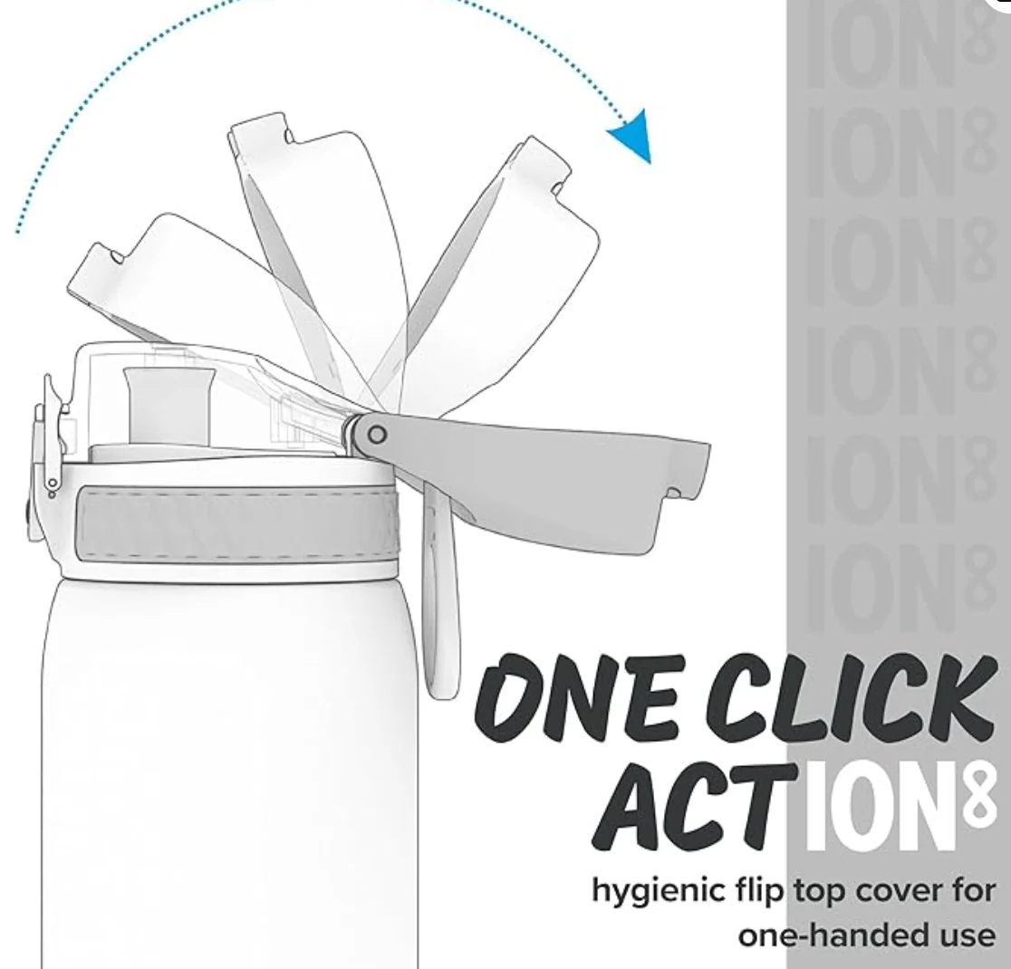 Ion8 Tour Plastic Water Bottle 750ml Black - Image 5