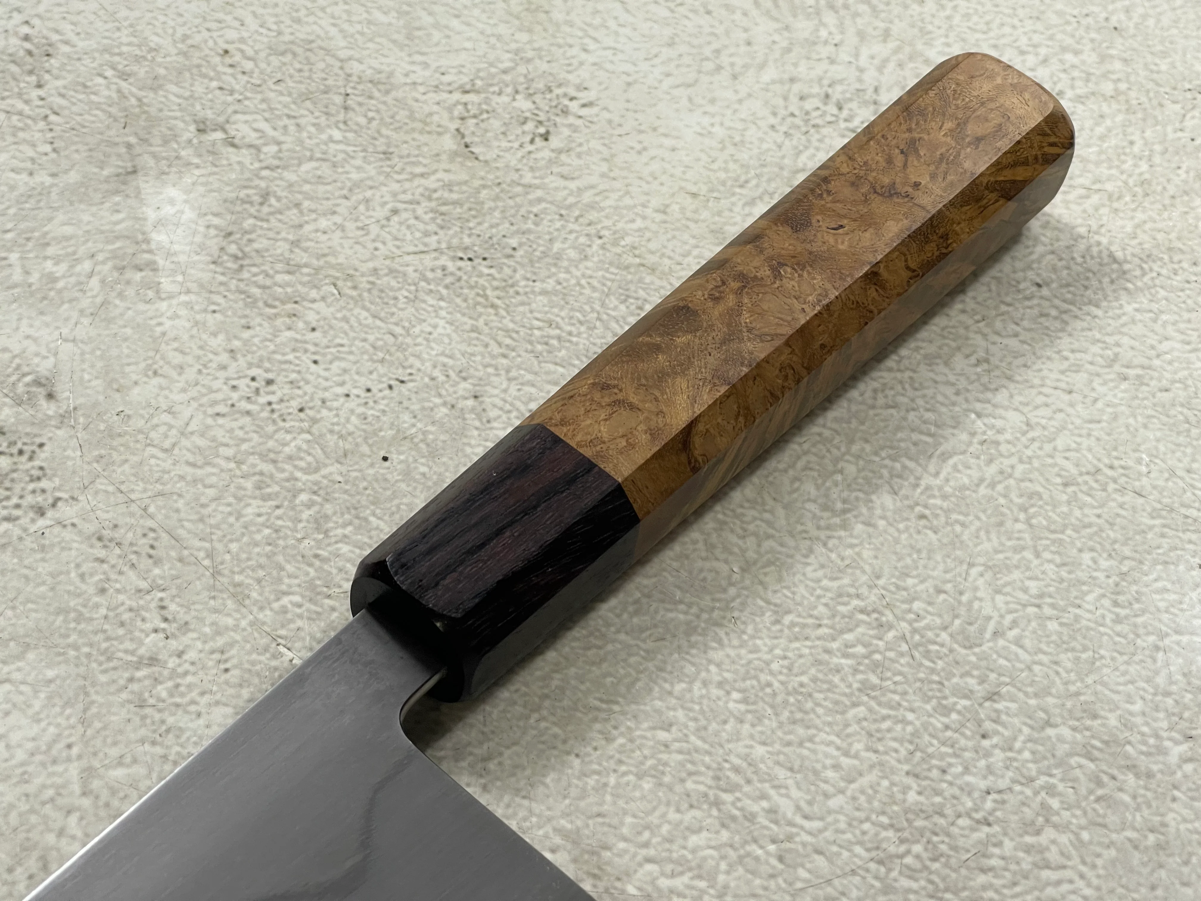 Kanefusa Gyuto 230mm Teakwood Burl & Rosewood Handle & Sheath - Image 18