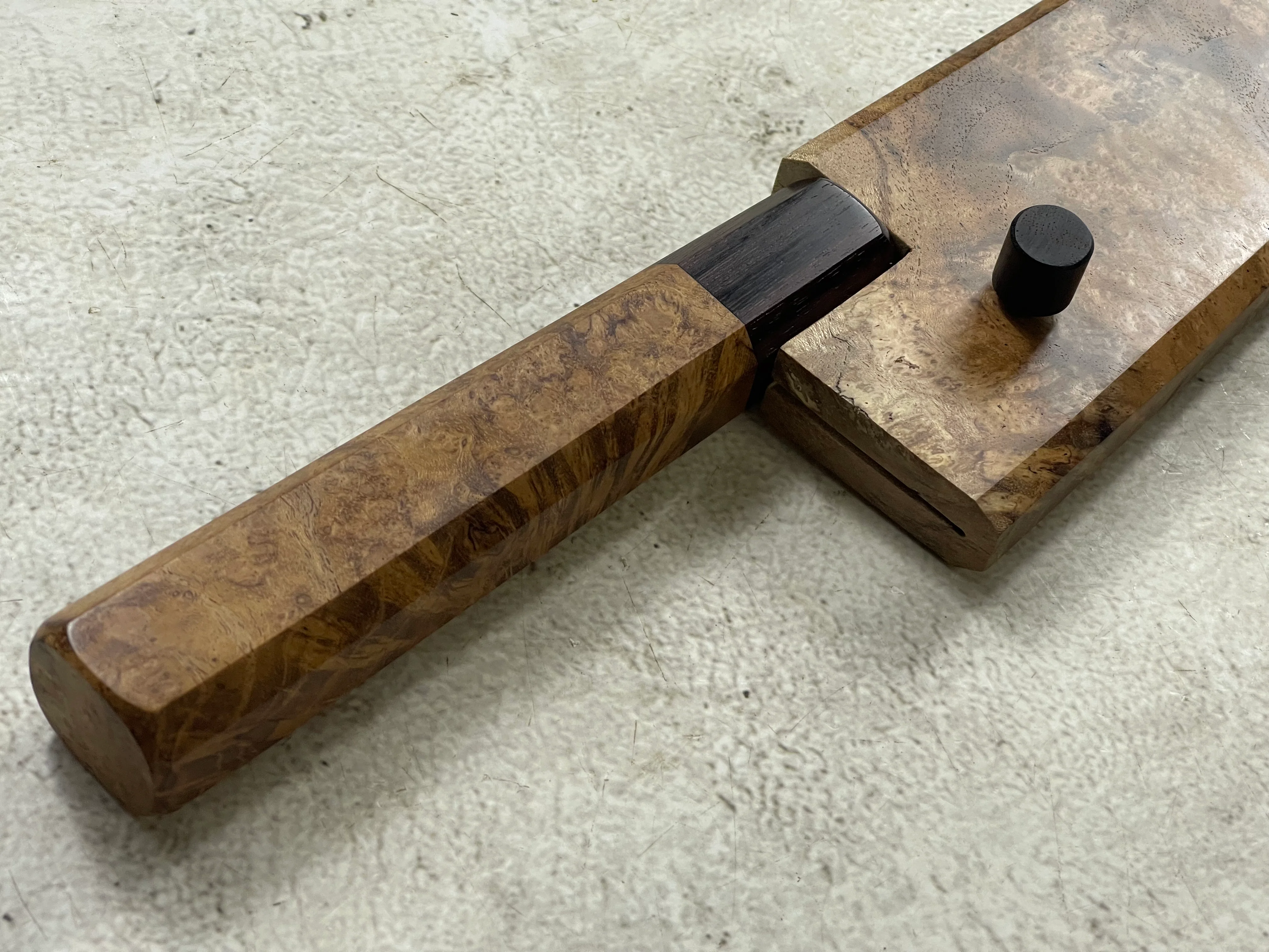 Kanefusa Gyuto 230mm Teakwood Burl & Rosewood Handle & Sheath - Image 19