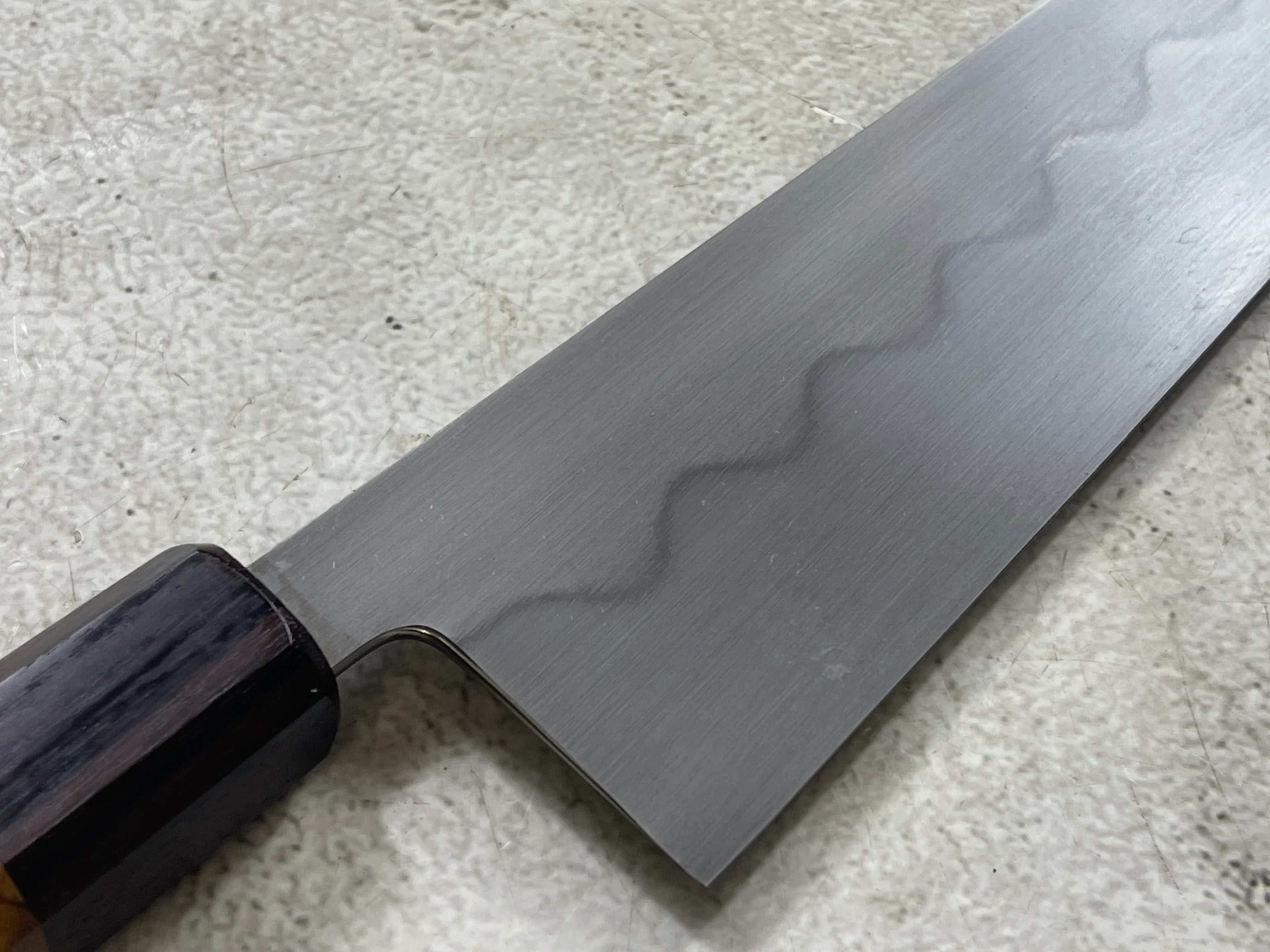 Kanefusa Gyuto 230mm Teakwood Burl & Rosewood Handle & Sheath - Image 8