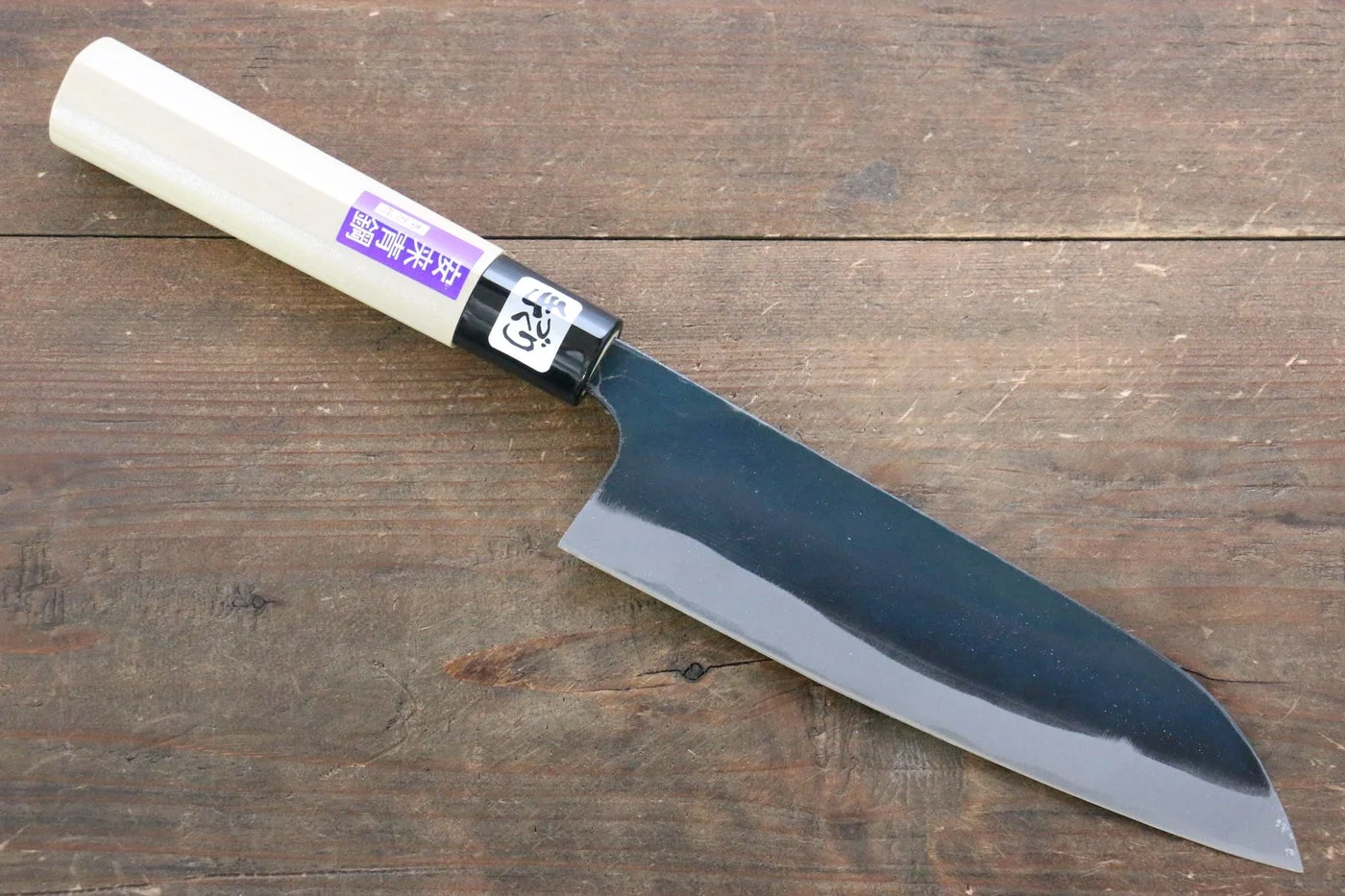 Kanetsune Blue Steel No. 2 Kurouchi Santoku Japanese Knife 165mm Magnolia Handle - Image 10