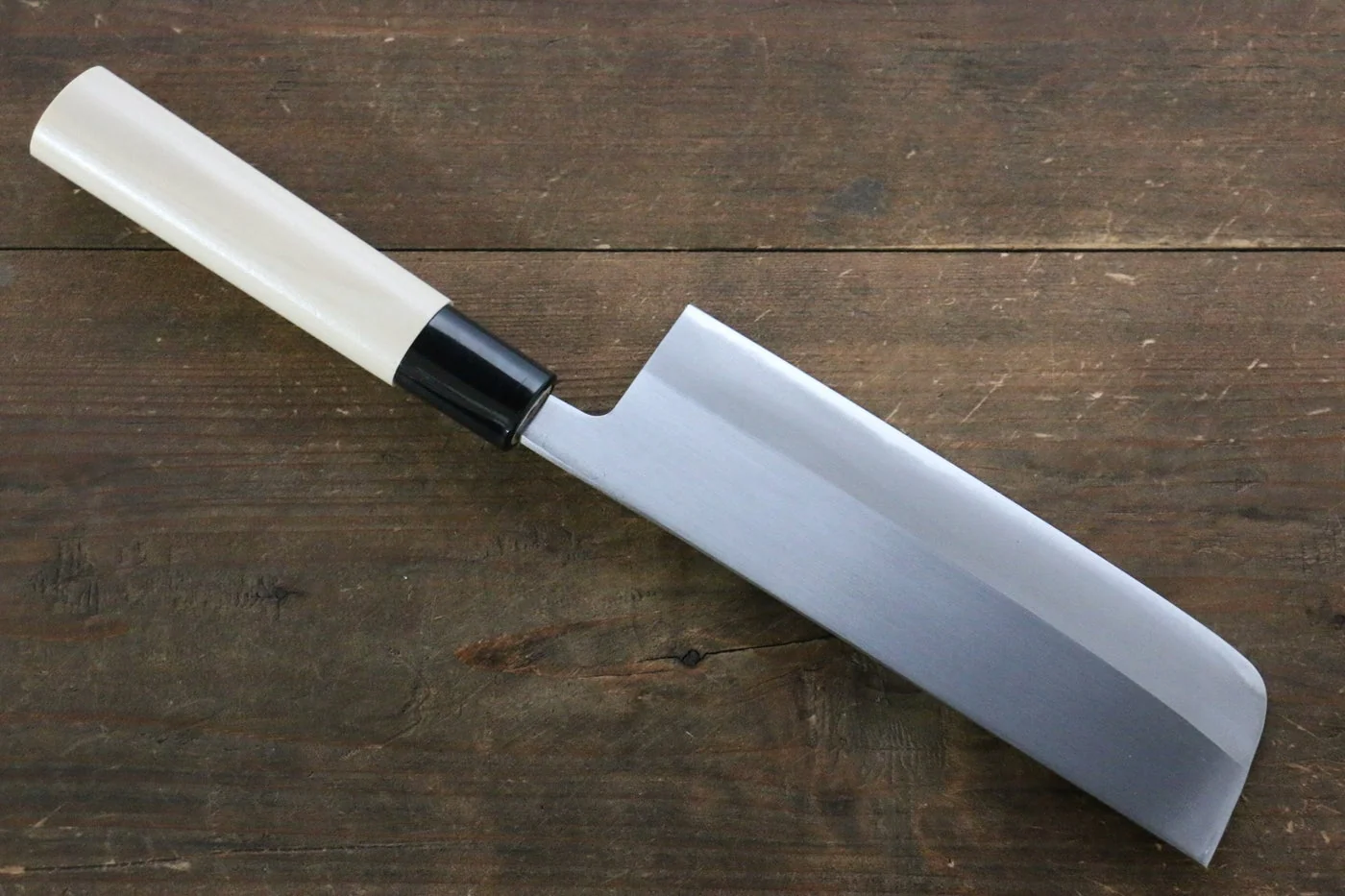 Kanetsune Blue Steel No. 2 Migaki Finished Nakiri Japanese Knife 165mm Magnolia Handle - Image 10