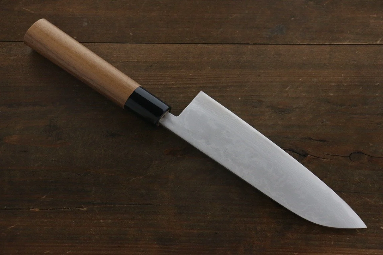 Kanetsune VG1 17 Layers Damascus Santoku Japanese Knife 165mm Walnut Handle - Image 10