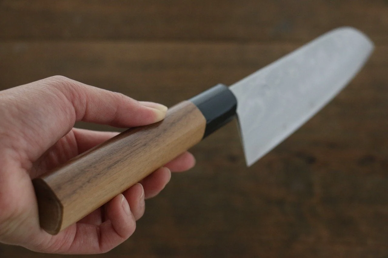 Kanetsune VG1 17 Layers Damascus Santoku Japanese Knife 165mm Walnut Handle - Image 4