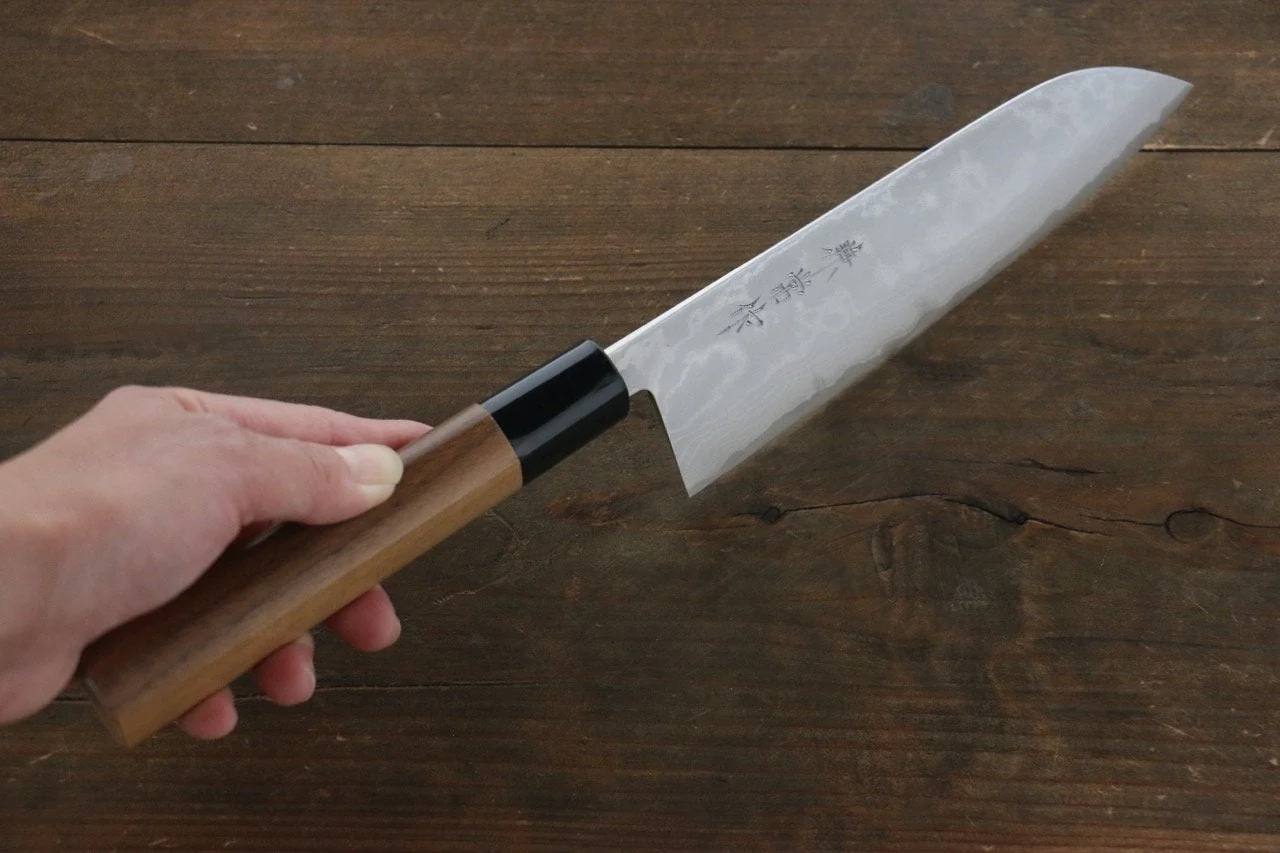 Kanetsune VG1 17 Layers Damascus Santoku Japanese Knife 165mm Walnut Handle - Image 9