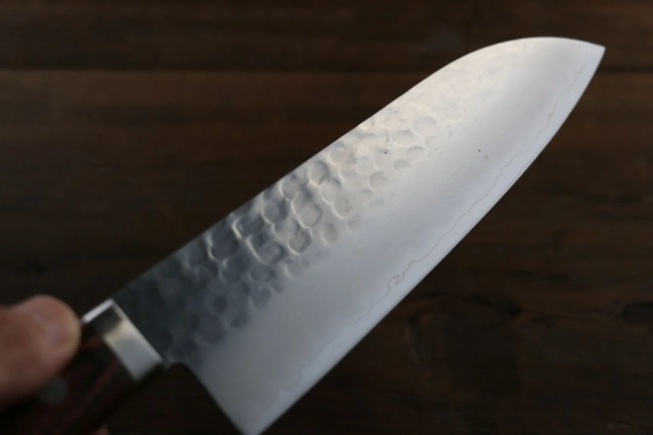 Kanetsune VG1 Hammered Santoku Japanese Knife 165mm Mahogany Handle - Image 10