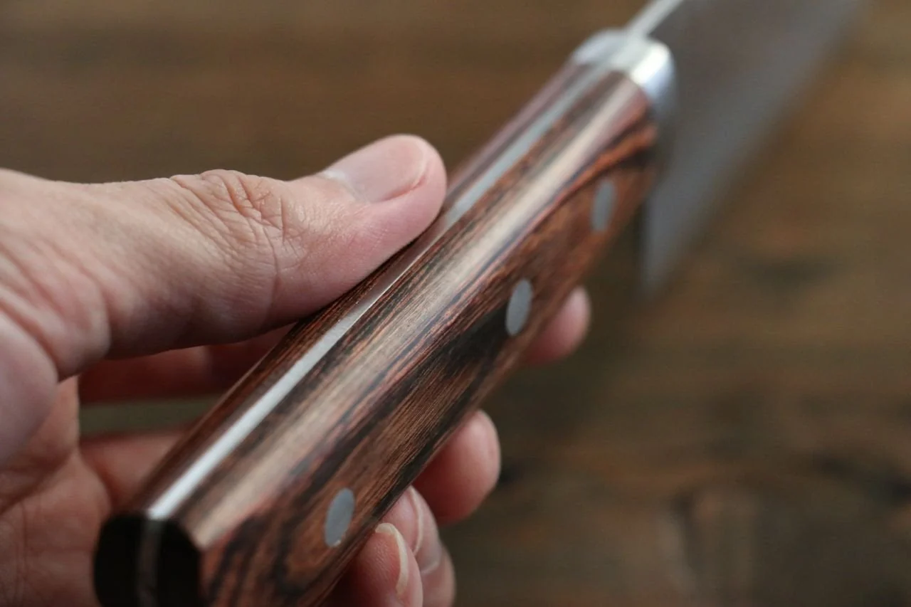 Kanetsune VG1 Hammered Santoku Japanese Knife 165mm Mahogany Handle - Image 6