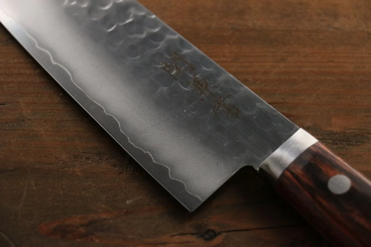 Kanetsune VG1 Hammered Santoku Japanese Knife 165mm Mahogany Handle - Image 9