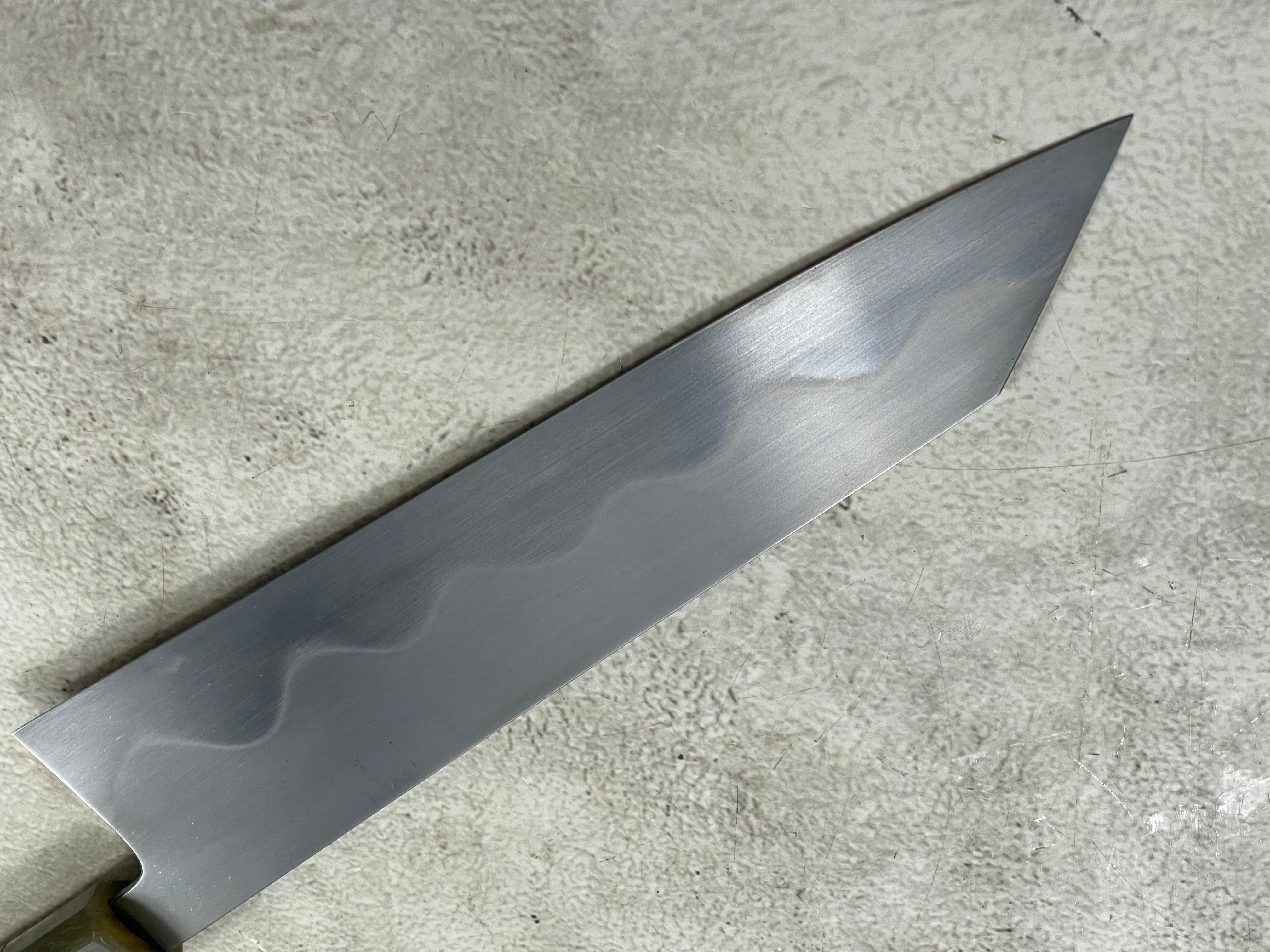 Keskin Migaki Kiritsuke 230mm Amboyna Burl & Blonde Buffalo Horn with sheath - Image 18