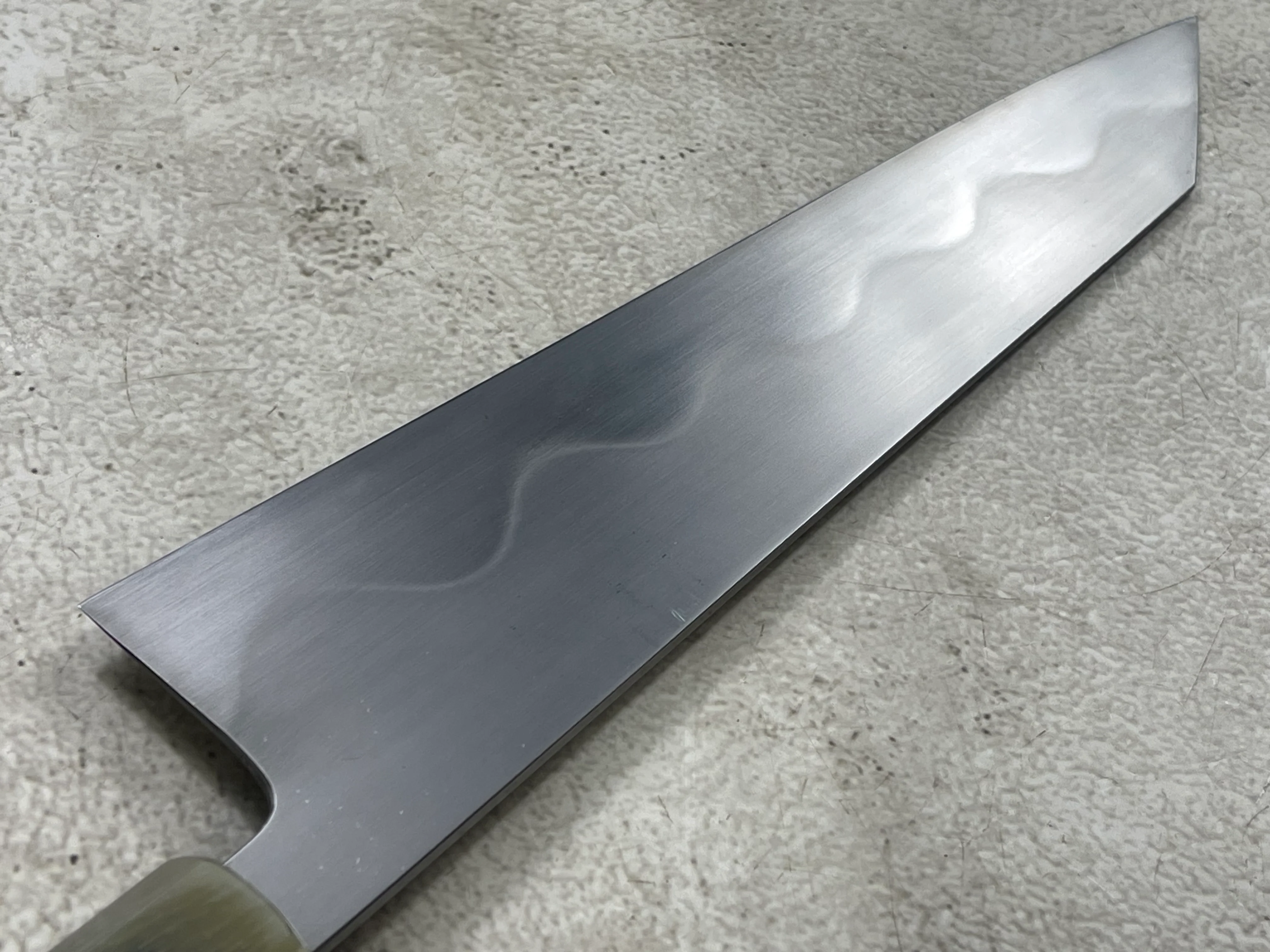Keskin Migaki Kiritsuke 230mm Amboyna Burl & Blonde Buffalo Horn with sheath - Image 19
