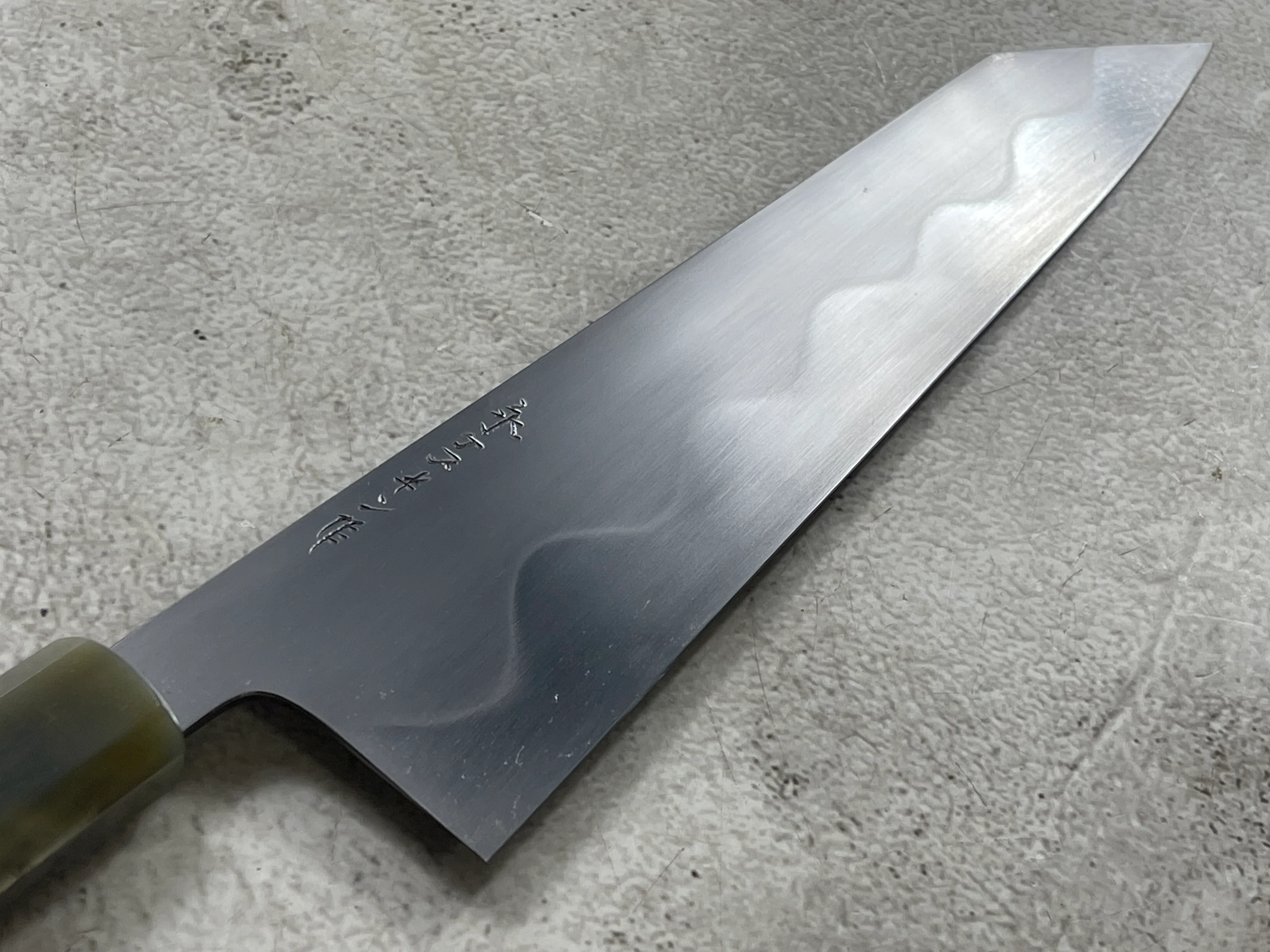 Keskin Migaki Kiritsuke 230mm Amboyna Burl & Blonde Buffalo Horn with sheath - Image 7