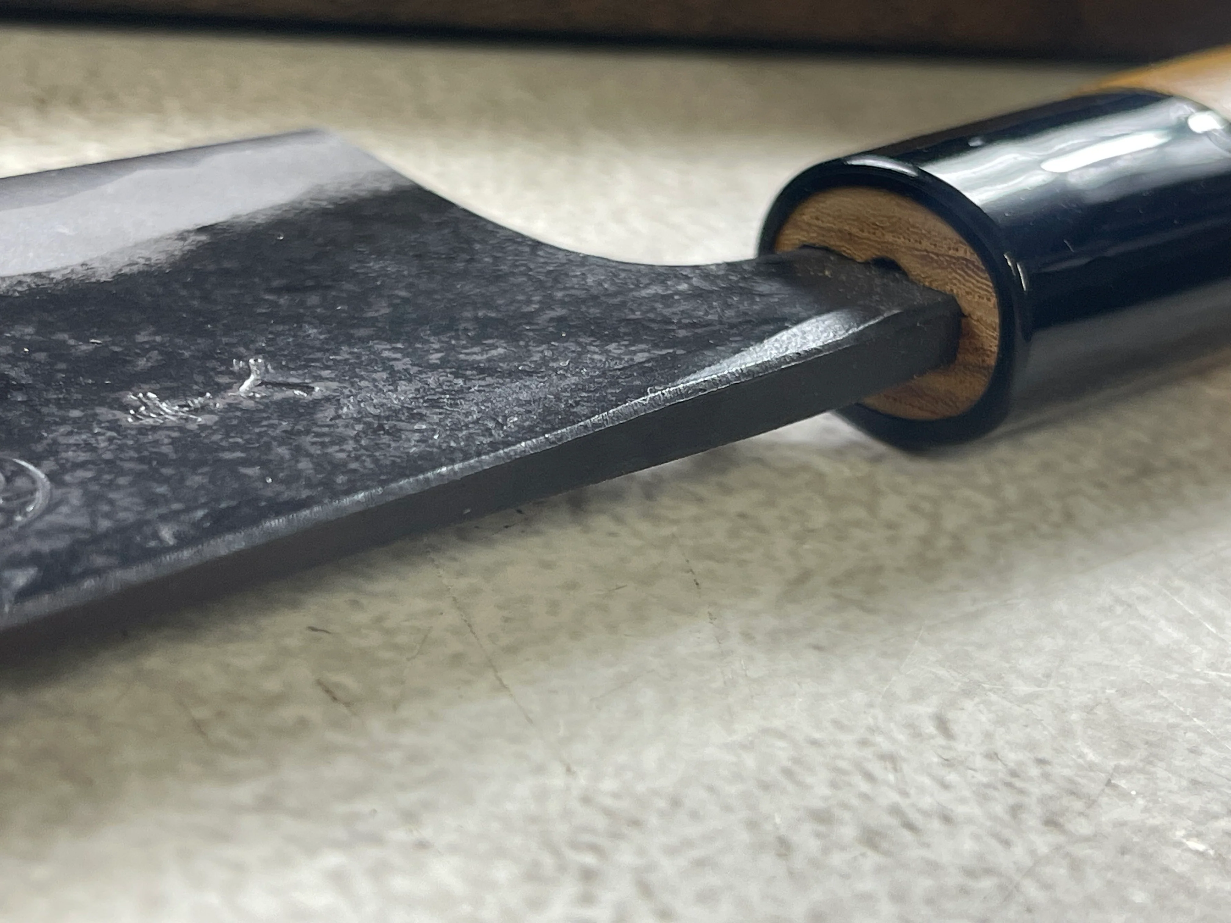 Kyohei Shindo Warikomi Blue #2 Kurouchi 165mm Nakiri with Keyaki Wa Handle and Plastic Ferrule - Made in Japan 🇯🇵 - Image 3