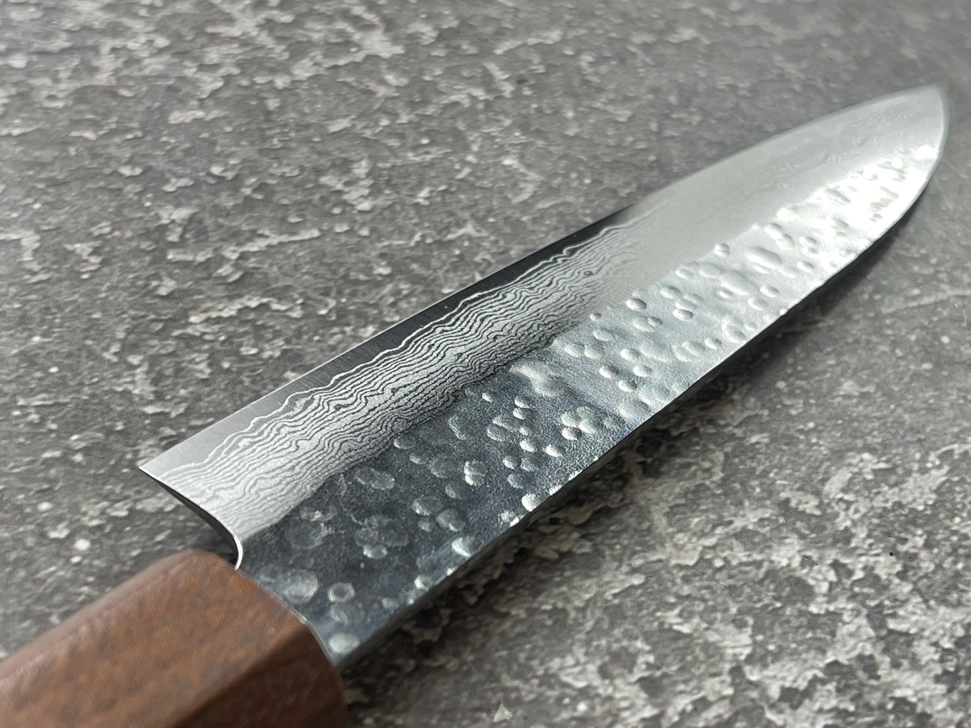Makoto Kurosaki Damascus Tsuchime Petty 135mm - Image 14