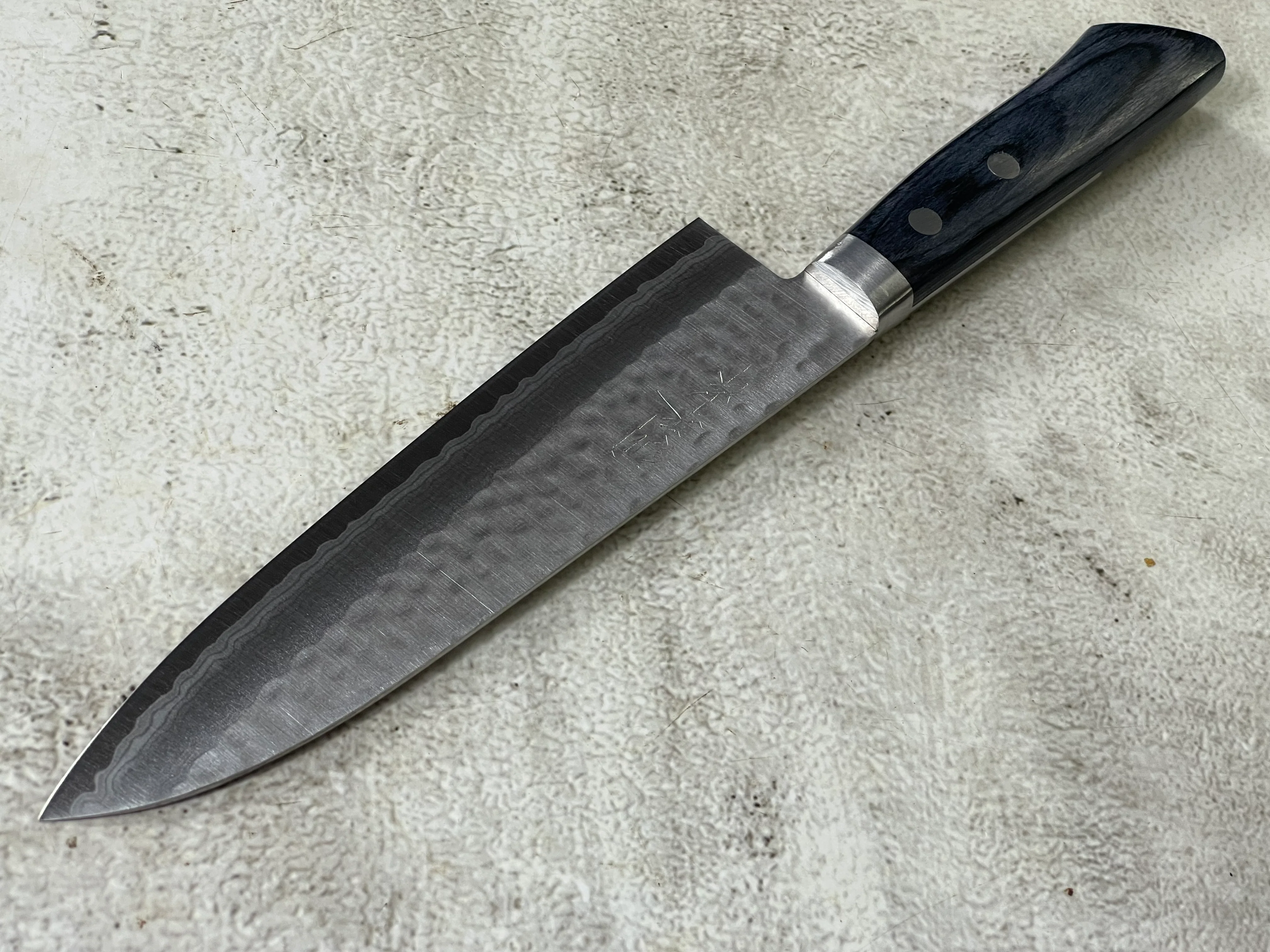 Masutani Kokuryu Gyuto 180mm Blue Pakkawood Handle - Image 10