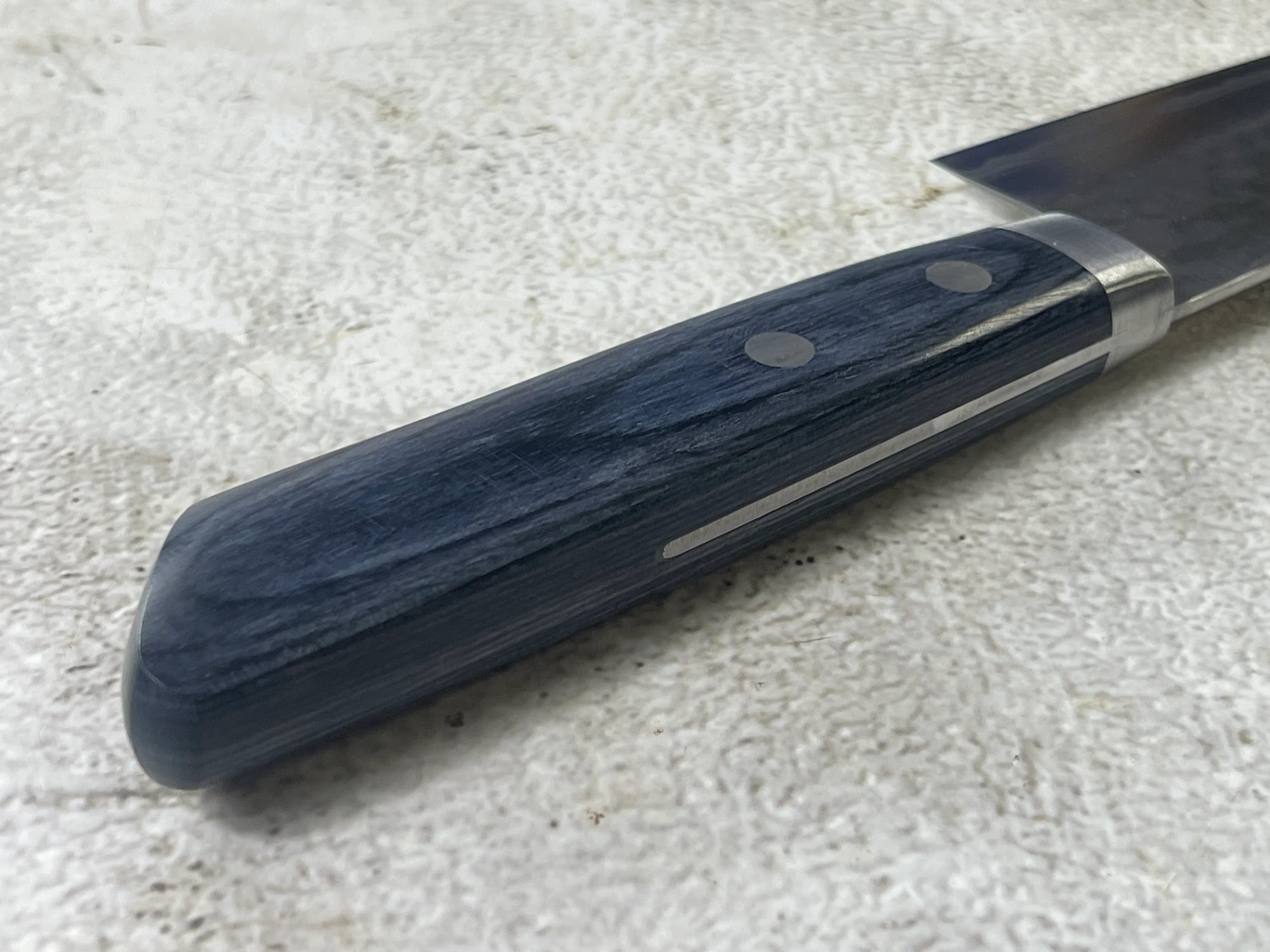 Masutani Kokuryu Gyuto 180mm Blue Pakkawood Handle - Image 3