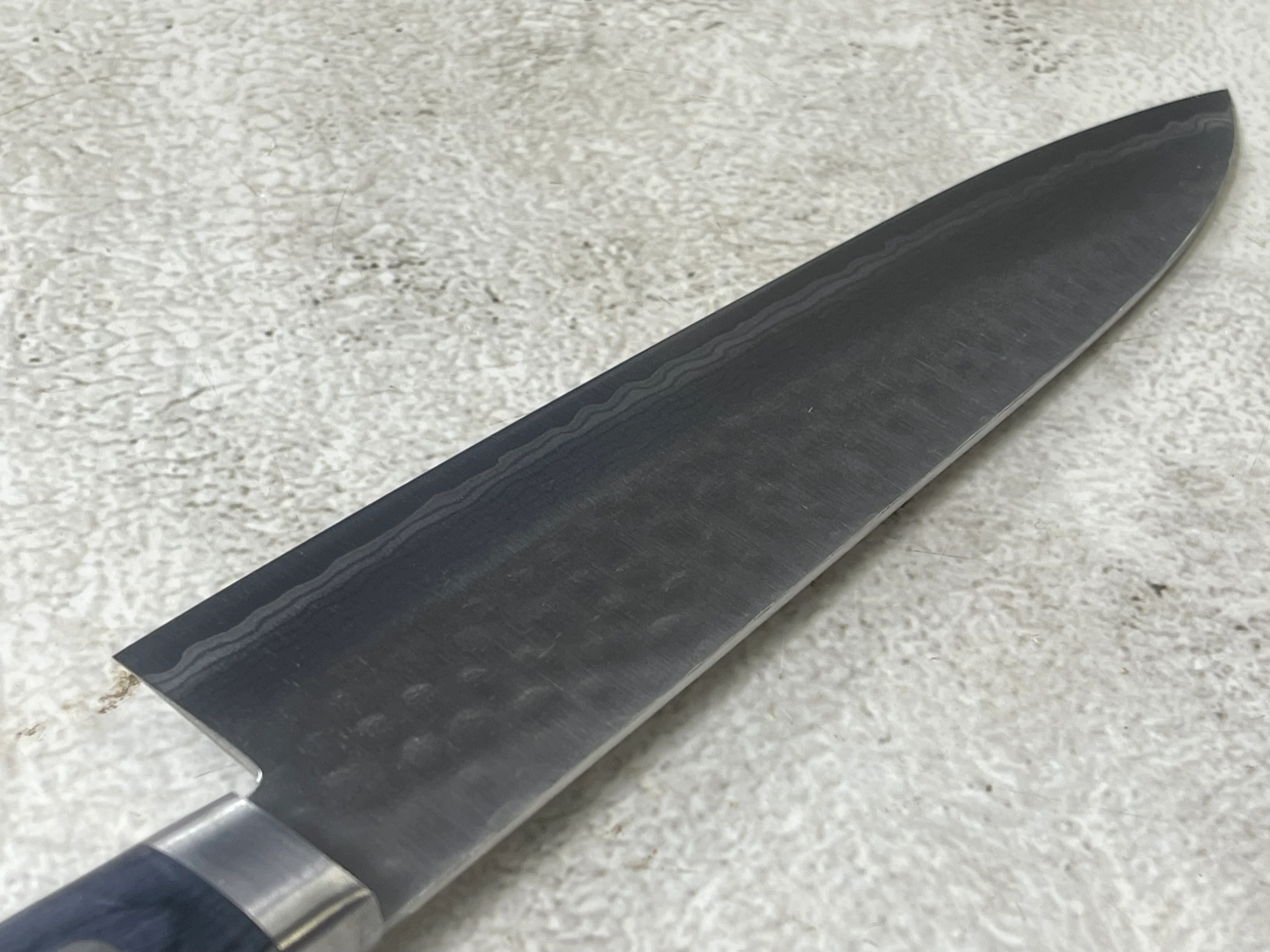 Masutani Kokuryu Gyuto 180mm Blue Pakkawood Handle - Image 4