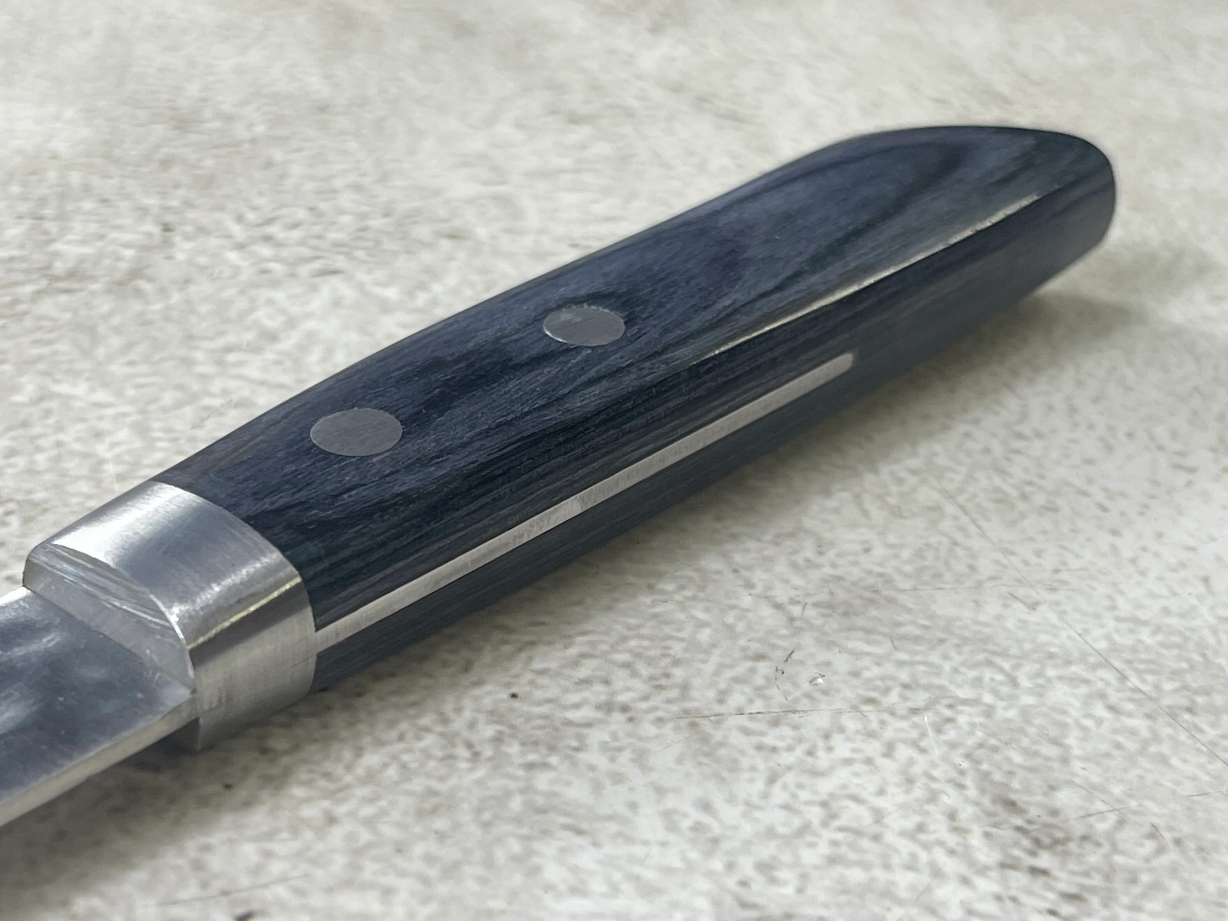 Masutani Kokuryu Gyuto 180mm Blue Pakkawood Handle - Image 6
