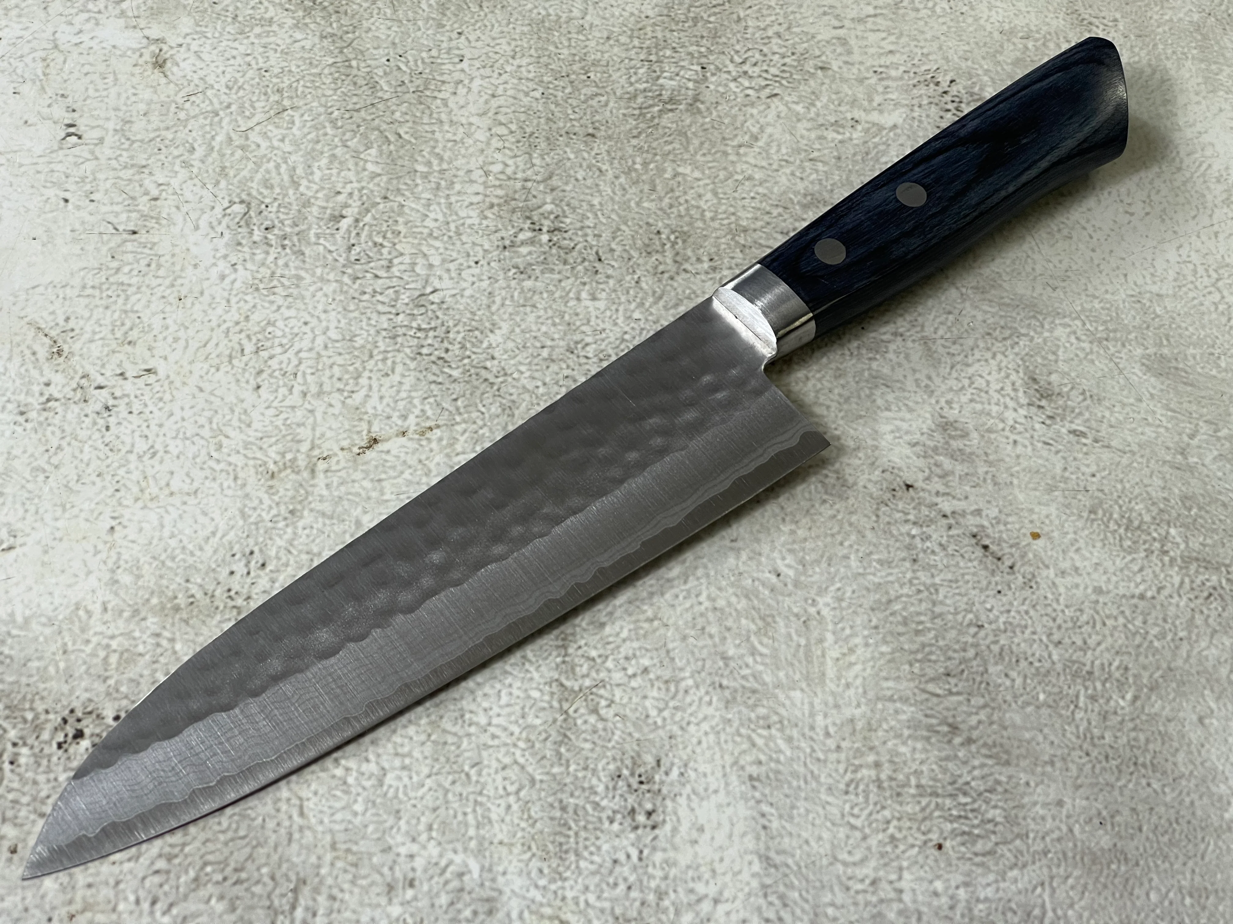 Masutani Kokuryu Gyuto 180mm Blue Pakkawood Handle - Image 7
