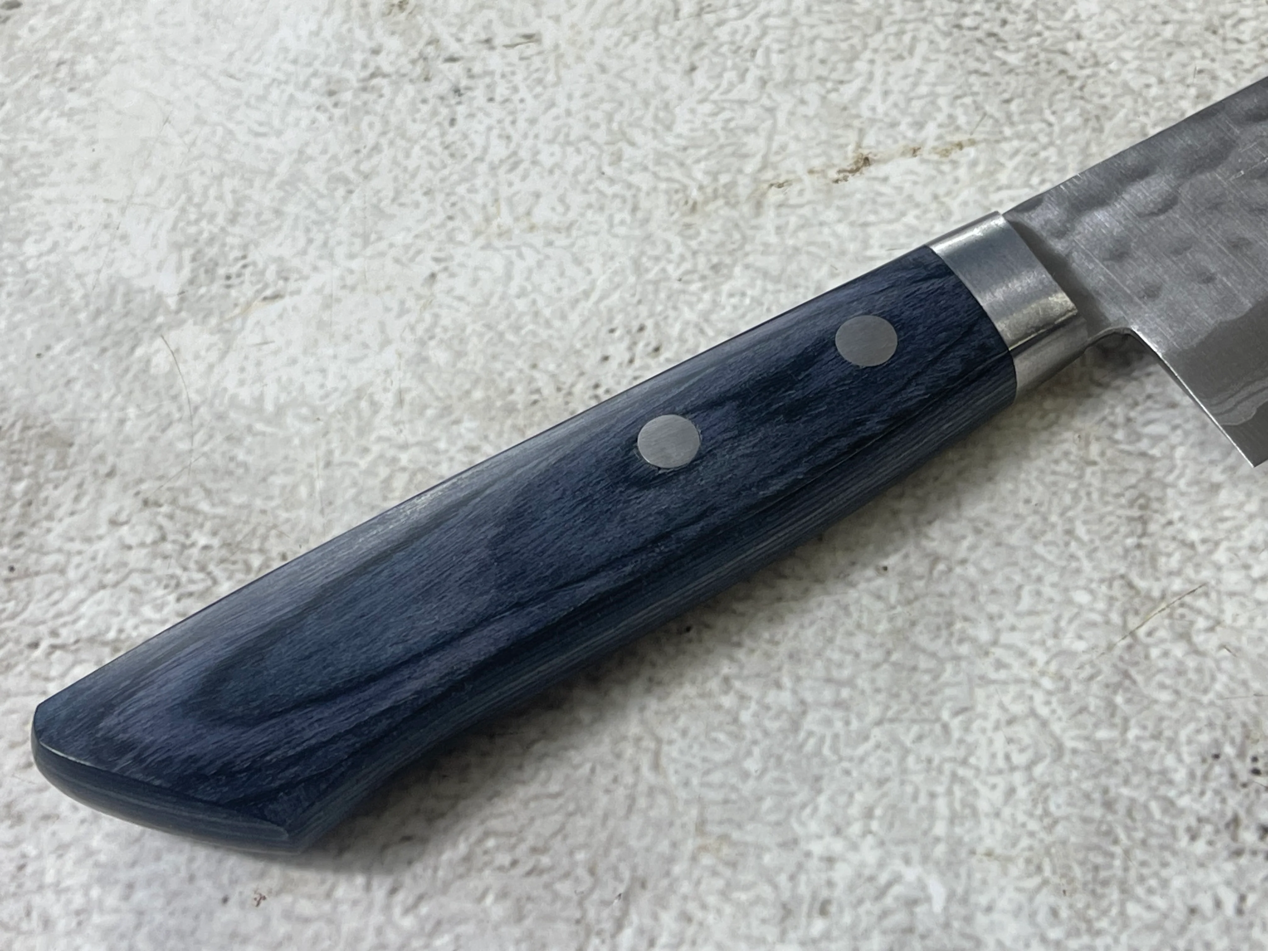 Masutani Kokuryu Gyuto 180mm Blue Pakkawood Handle - Image 8