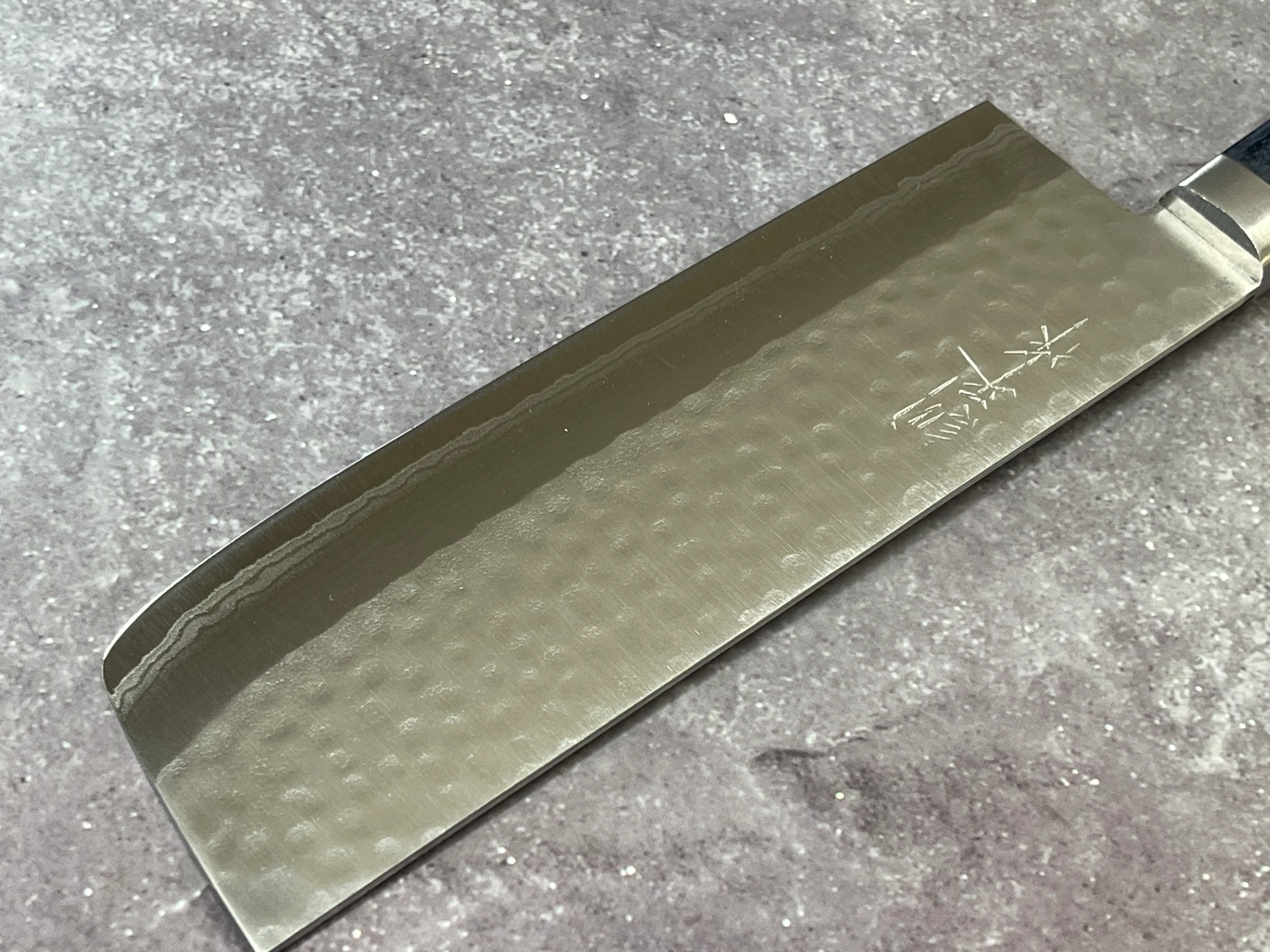 Masutani Kokuryu Nakiri 160mm Blue Pakkawood Handle - Image 10