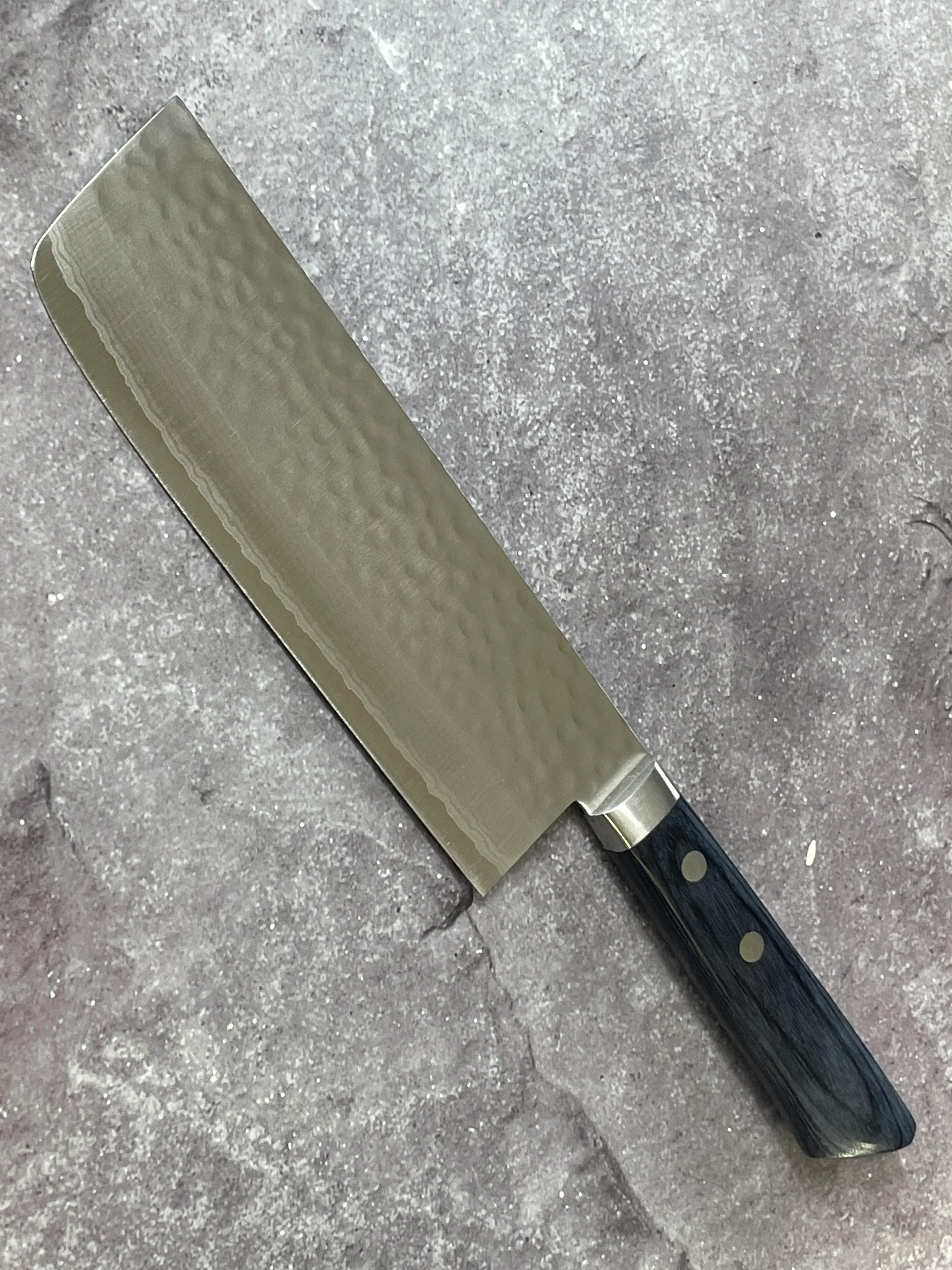 Masutani Kokuryu Nakiri 160mm Blue Pakkawood Handle - Image 12