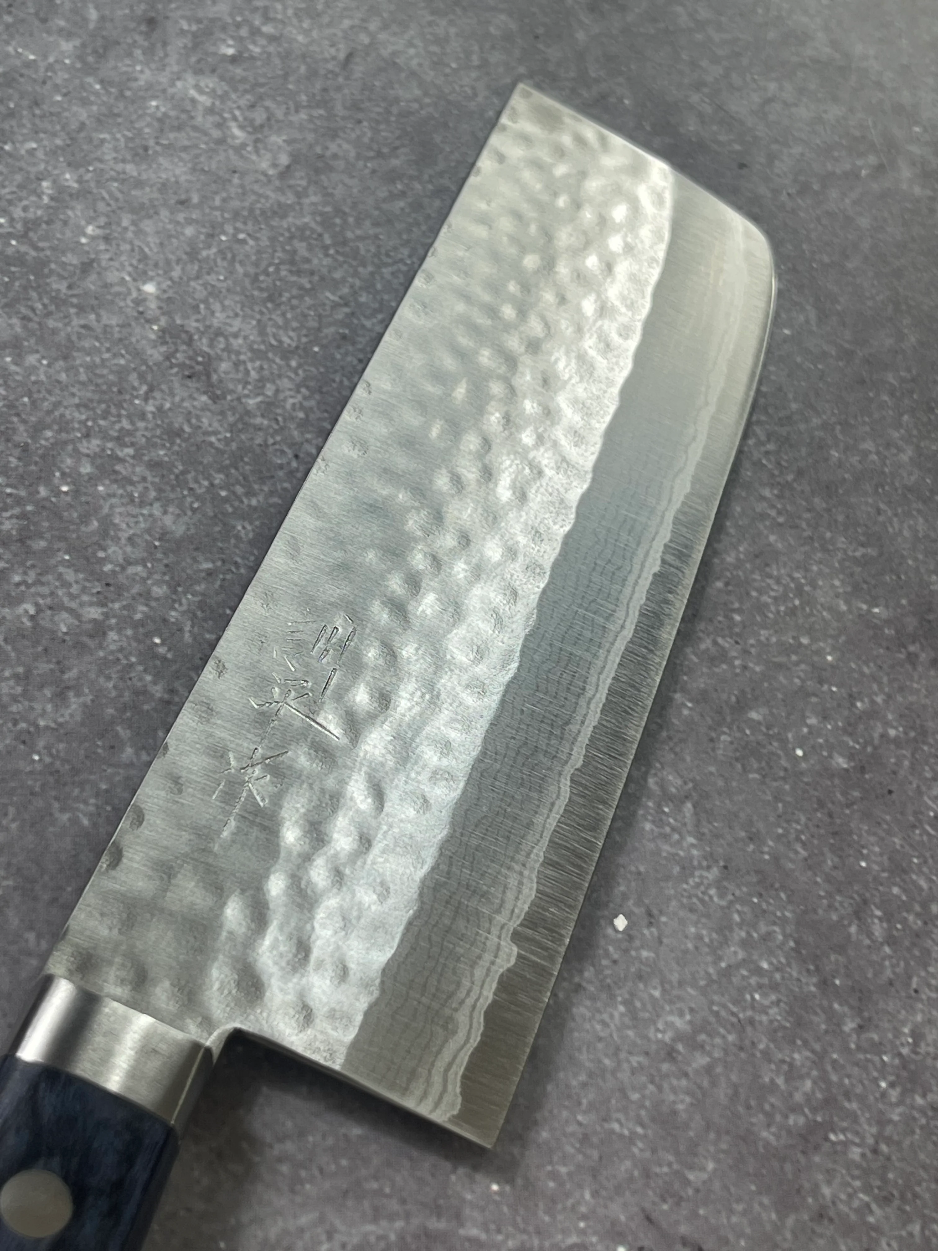 Masutani Kokuryu Nakiri 160mm Blue Pakkawood Handle - Image 13