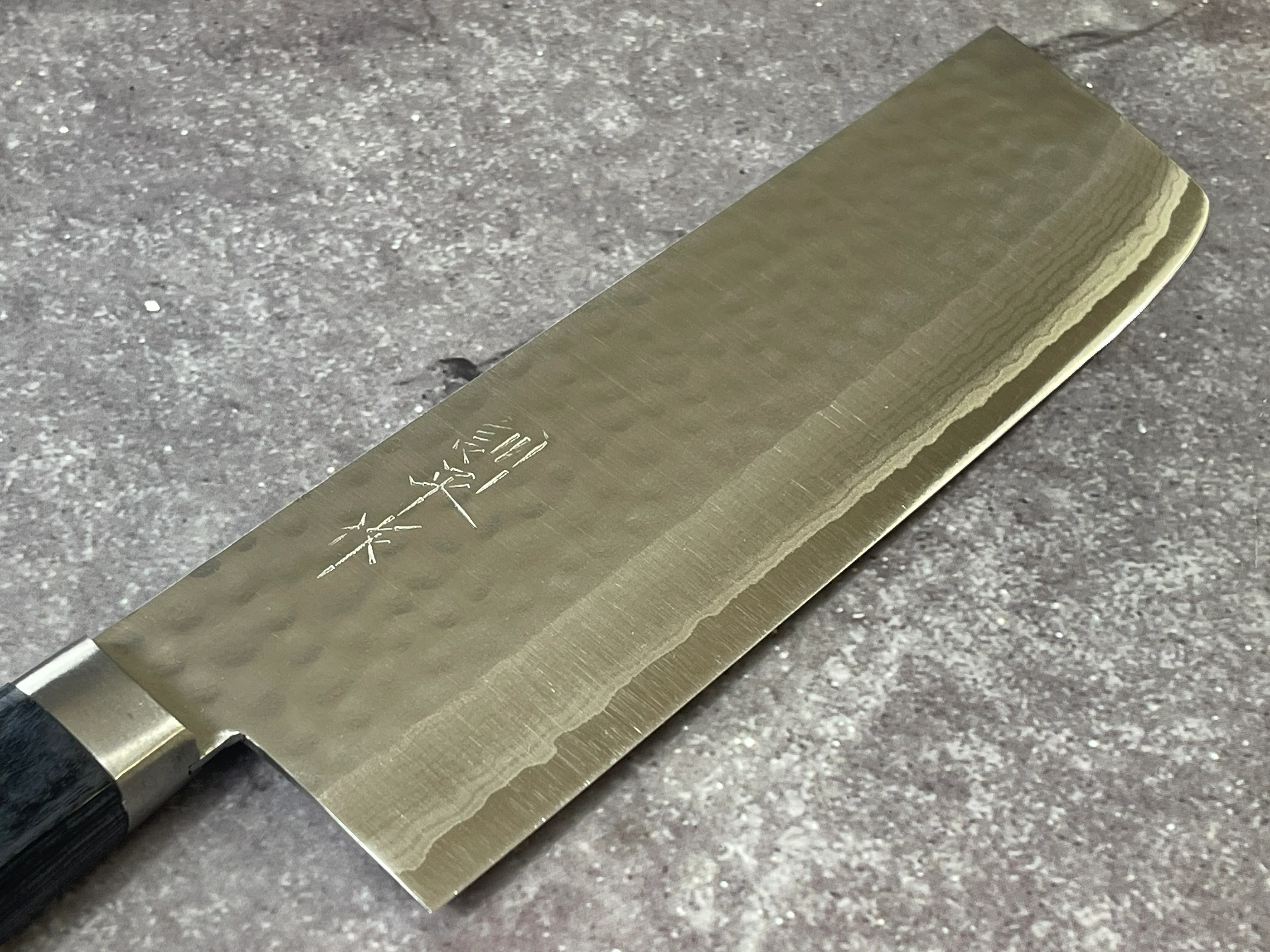 Masutani Kokuryu Nakiri 160mm Blue Pakkawood Handle - Image 7