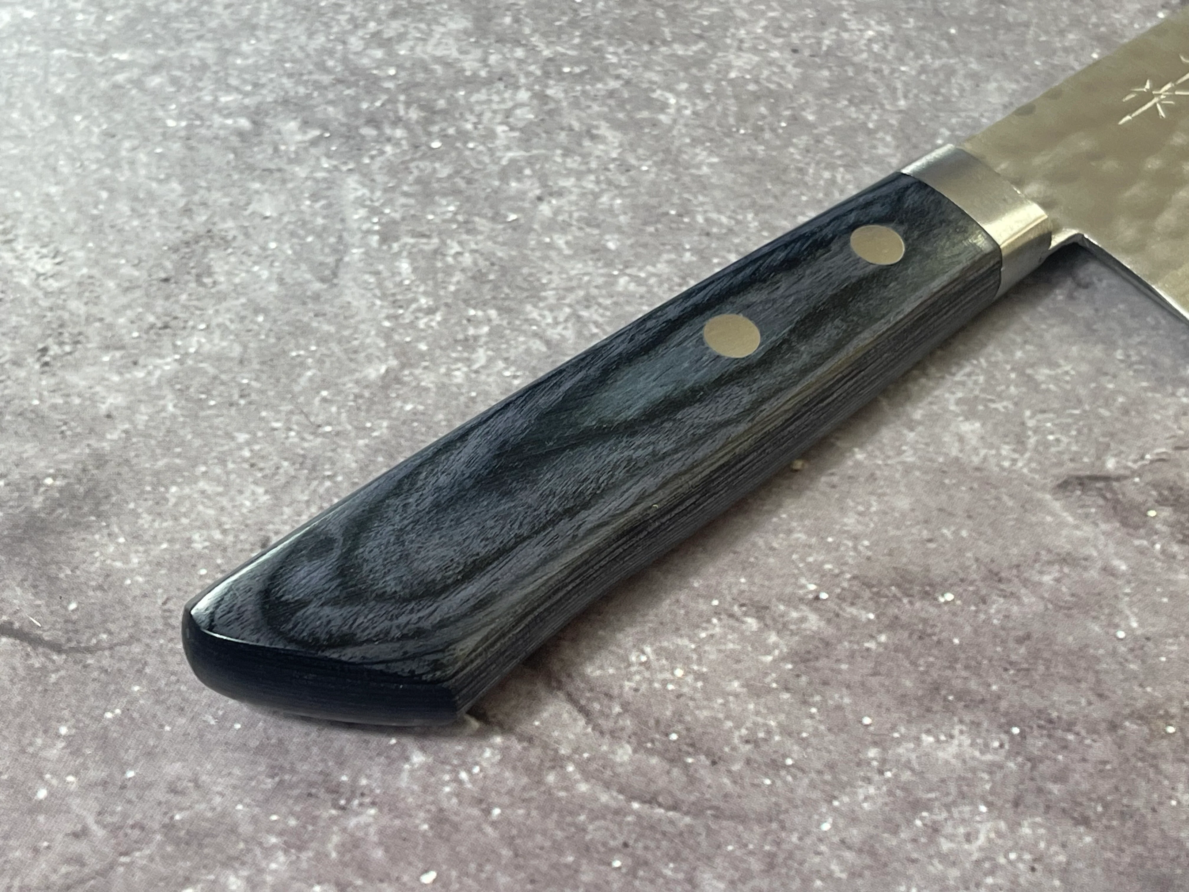 Masutani Kokuryu Nakiri 160mm Blue Pakkawood Handle - Image 8